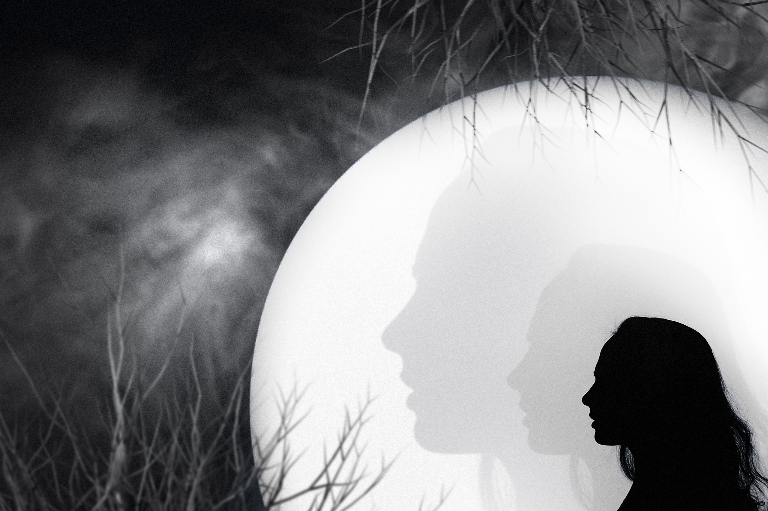 Силуэтная фотография в студии