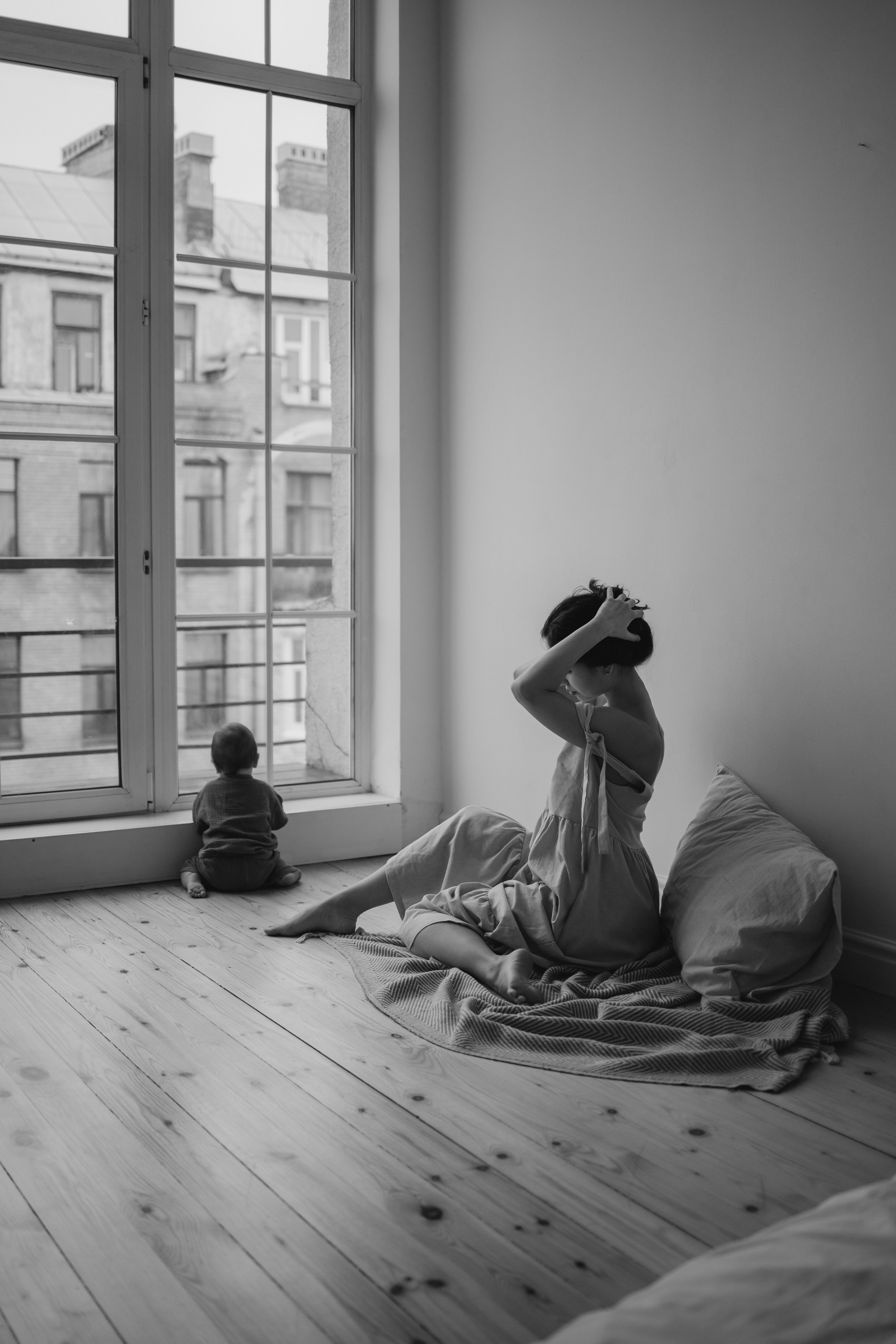 Регина и малыш Дима. Семейный, домашний, ньюборн фотограф Москва Цветкова Елизавета