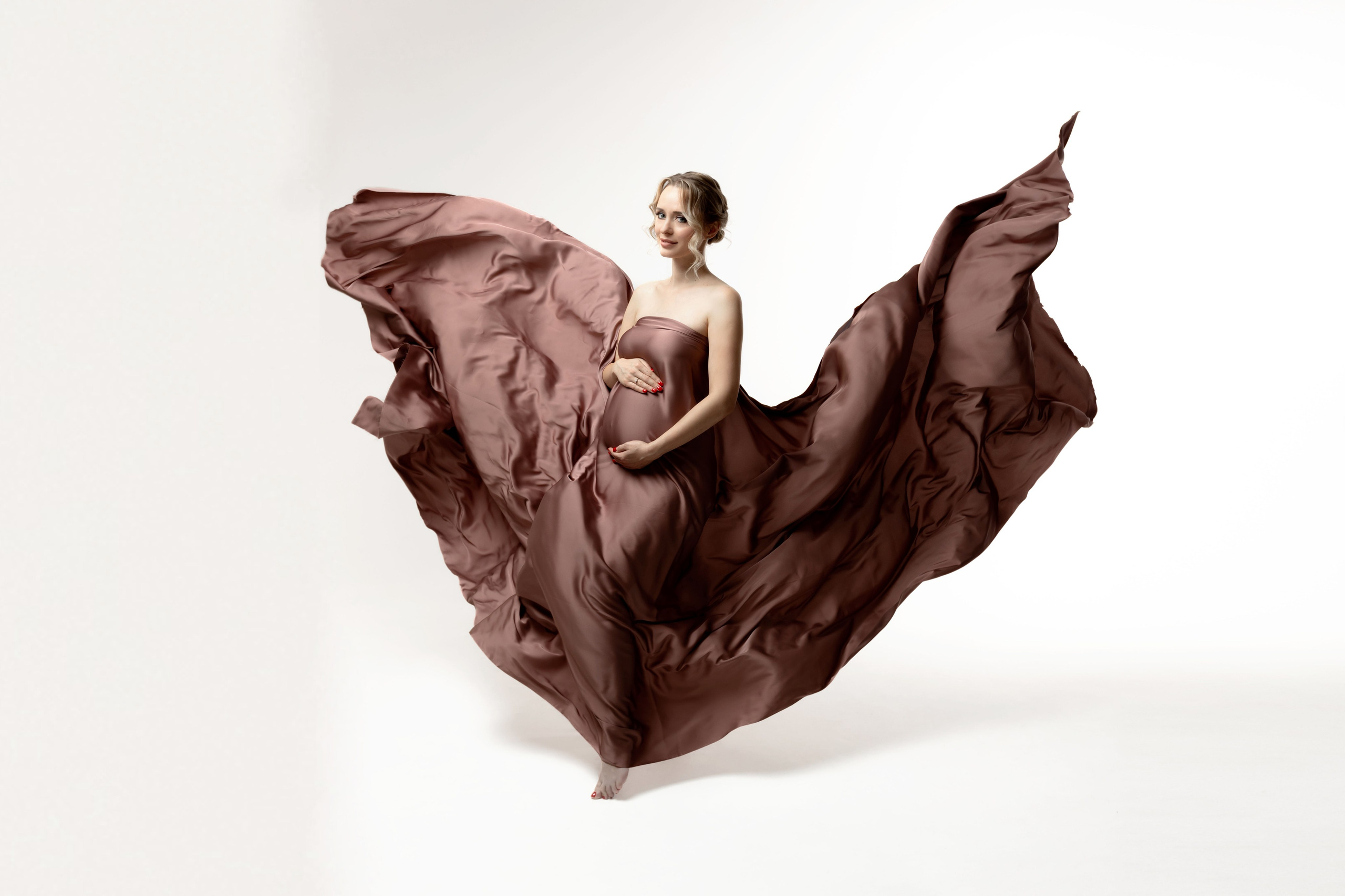 В летящих тканях. Колесникова Татьяна. Фотограф новорожденных Щёлково, Москва, Королев