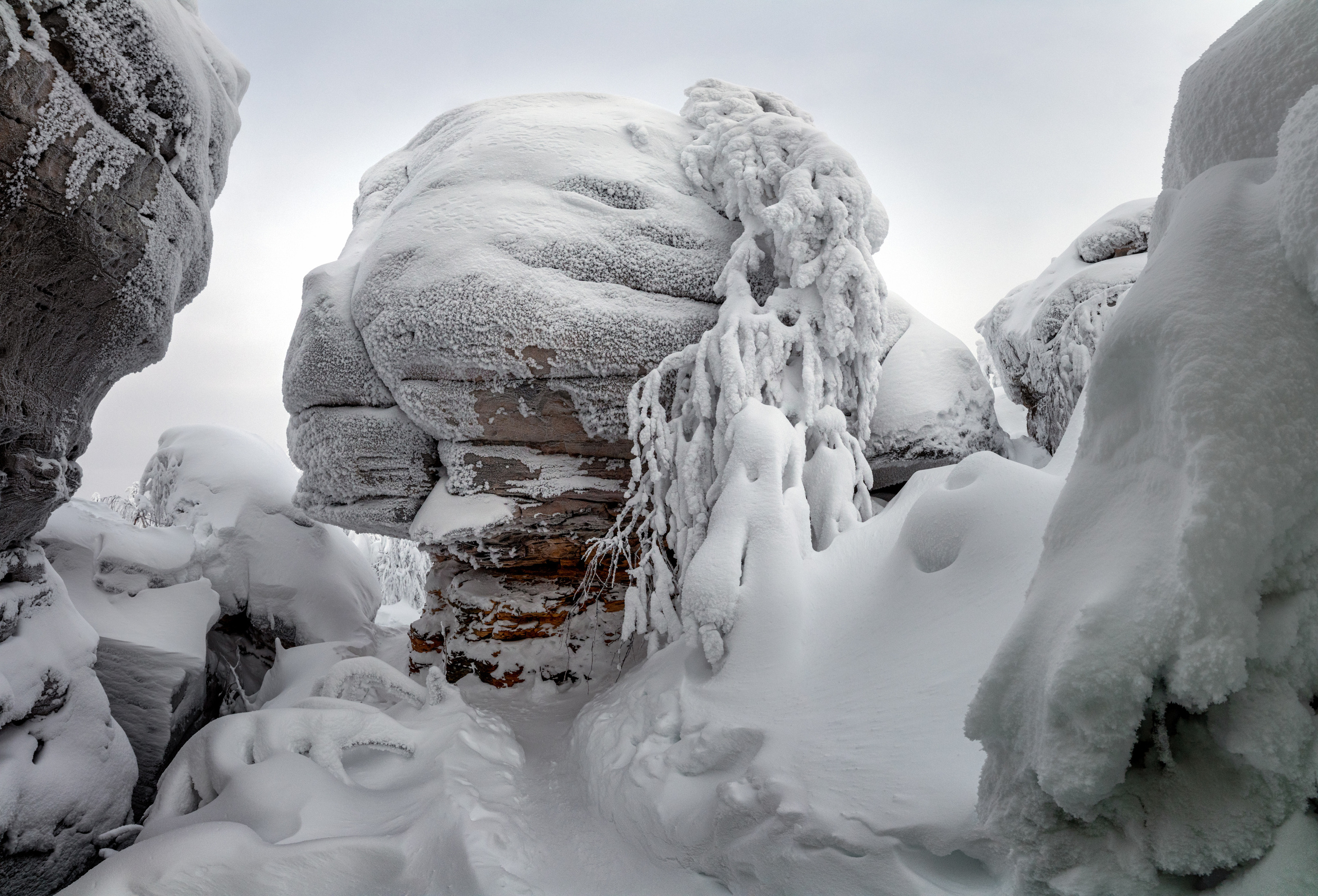 Stone town. Stone town natural monument, Gremyachinsky district, Perm krai, Russia.