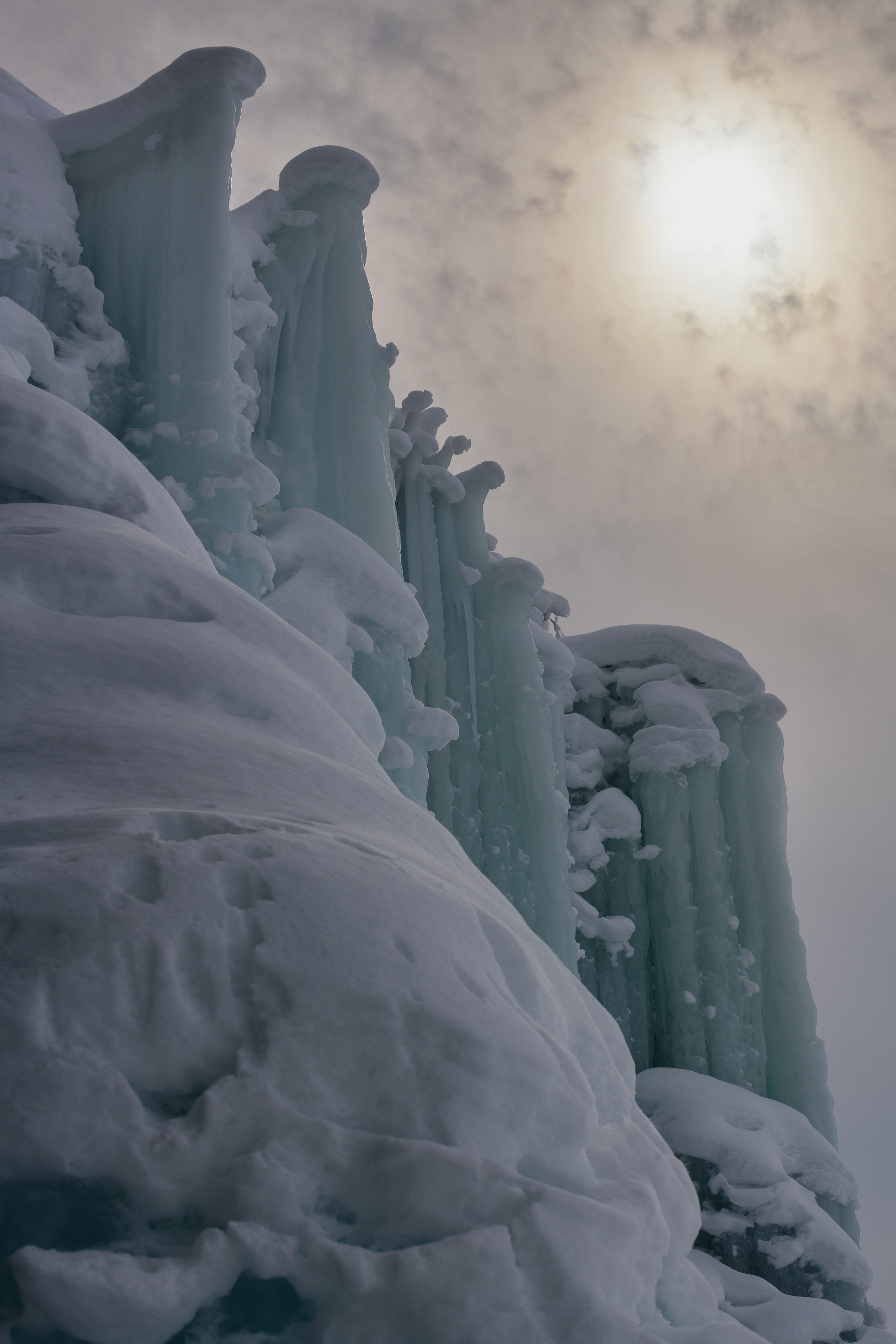 Frozen splashes. Baikal lake, Republic of Buryatia, Siberia, Russia.