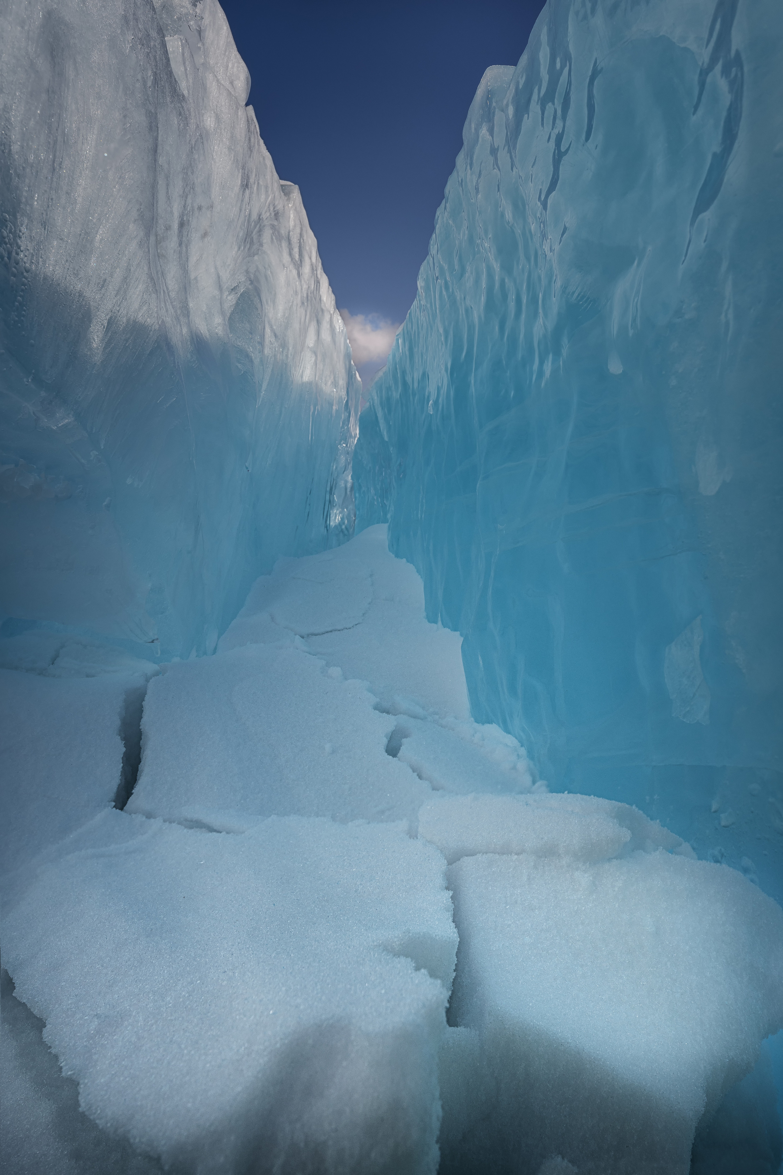 In the crack. Baikal lake, Barguzinsky Bay, Republic of Buryatia, Siberia, Russia.