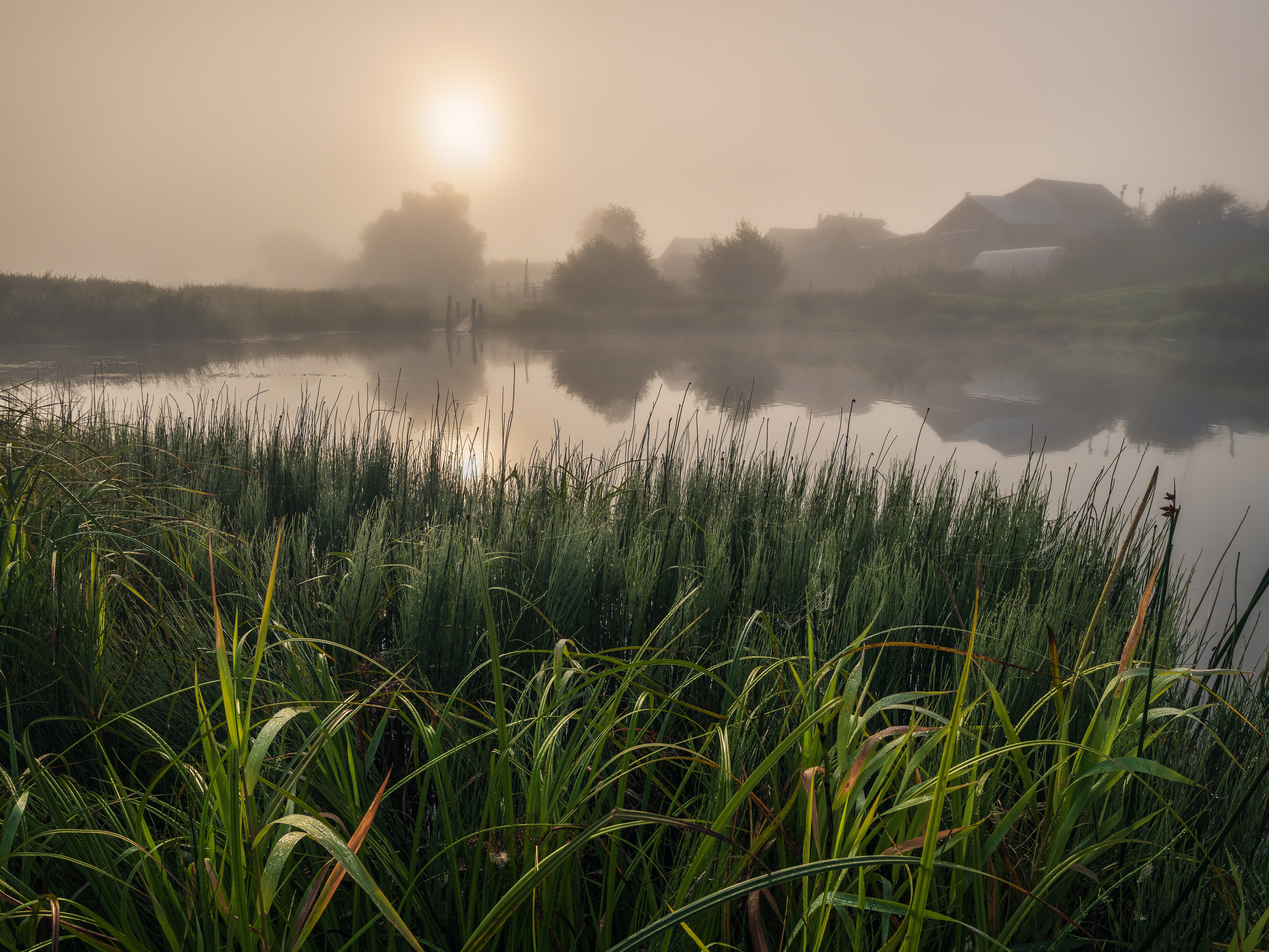 Morning in the countryside. Dunilovo, Ivanovskaya region, Russia.