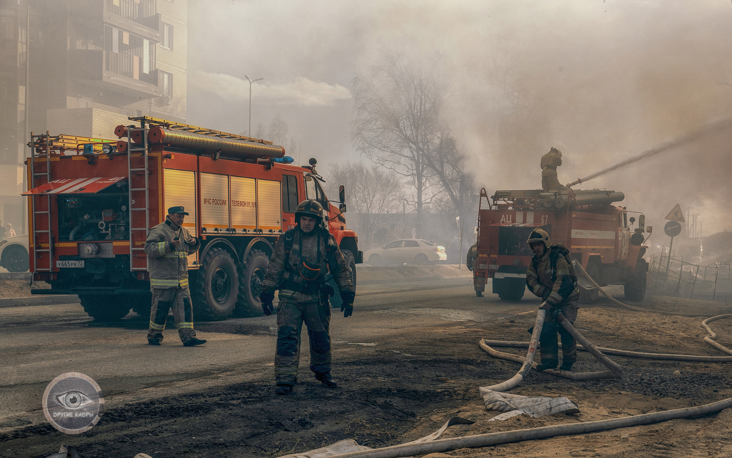 Пожар на улице Холодильной в Тюмени