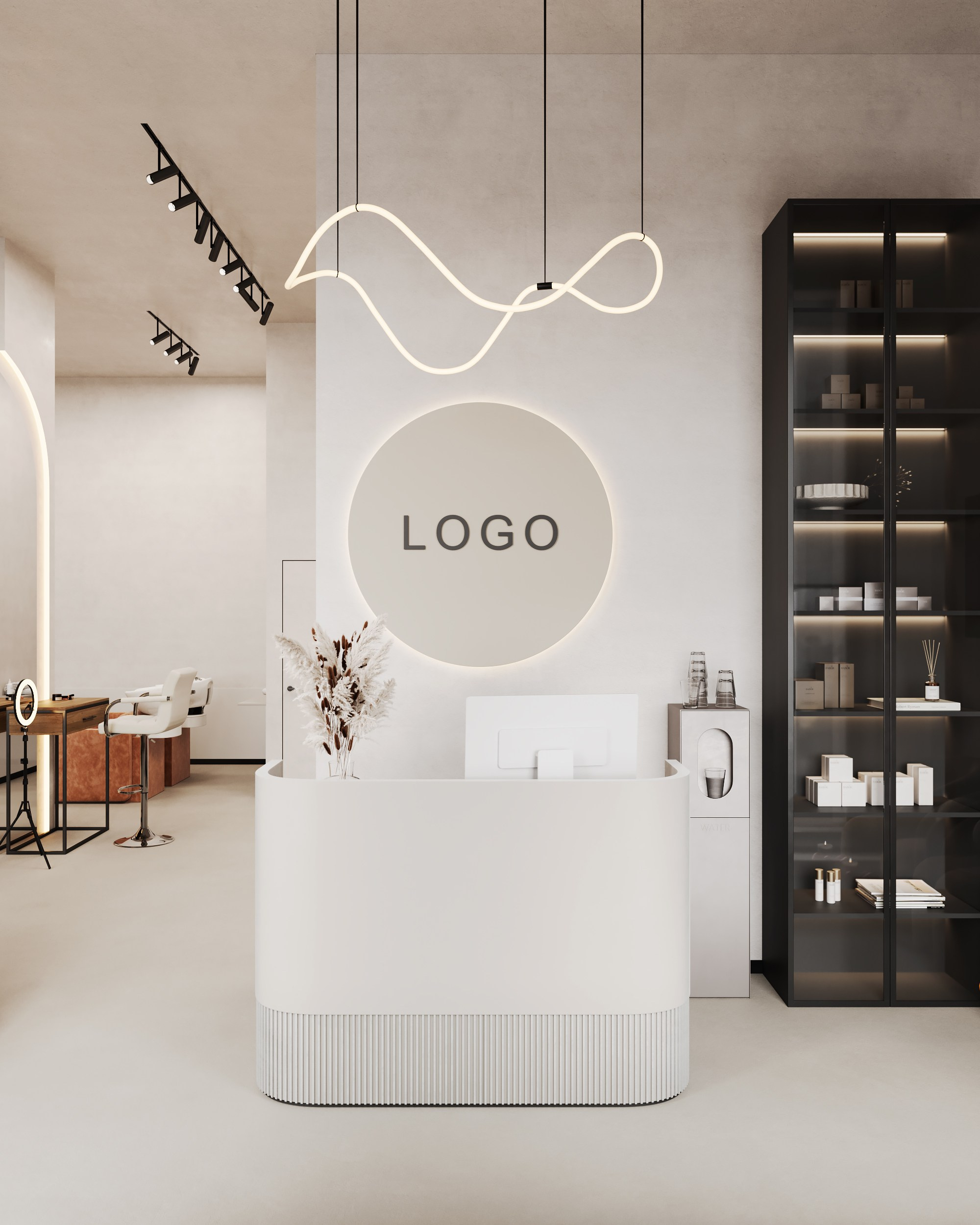 Beauty Salon Tatcher. Дизайн интерьера | 3D визуализация | Миланская Марина