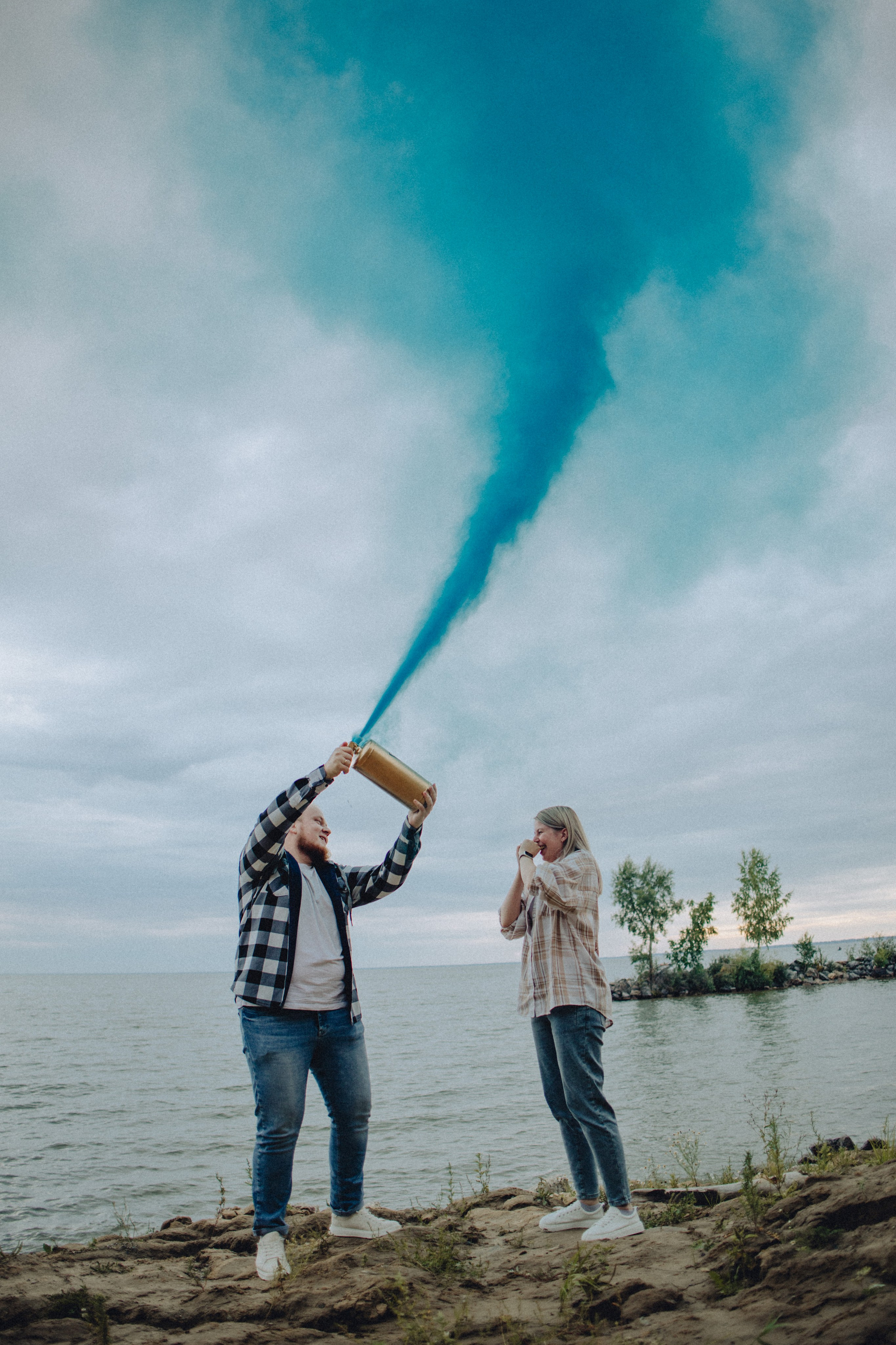 Для Ники | гендер-пати на берегу 🩷💙. Портретный фотограф в Новосибирске