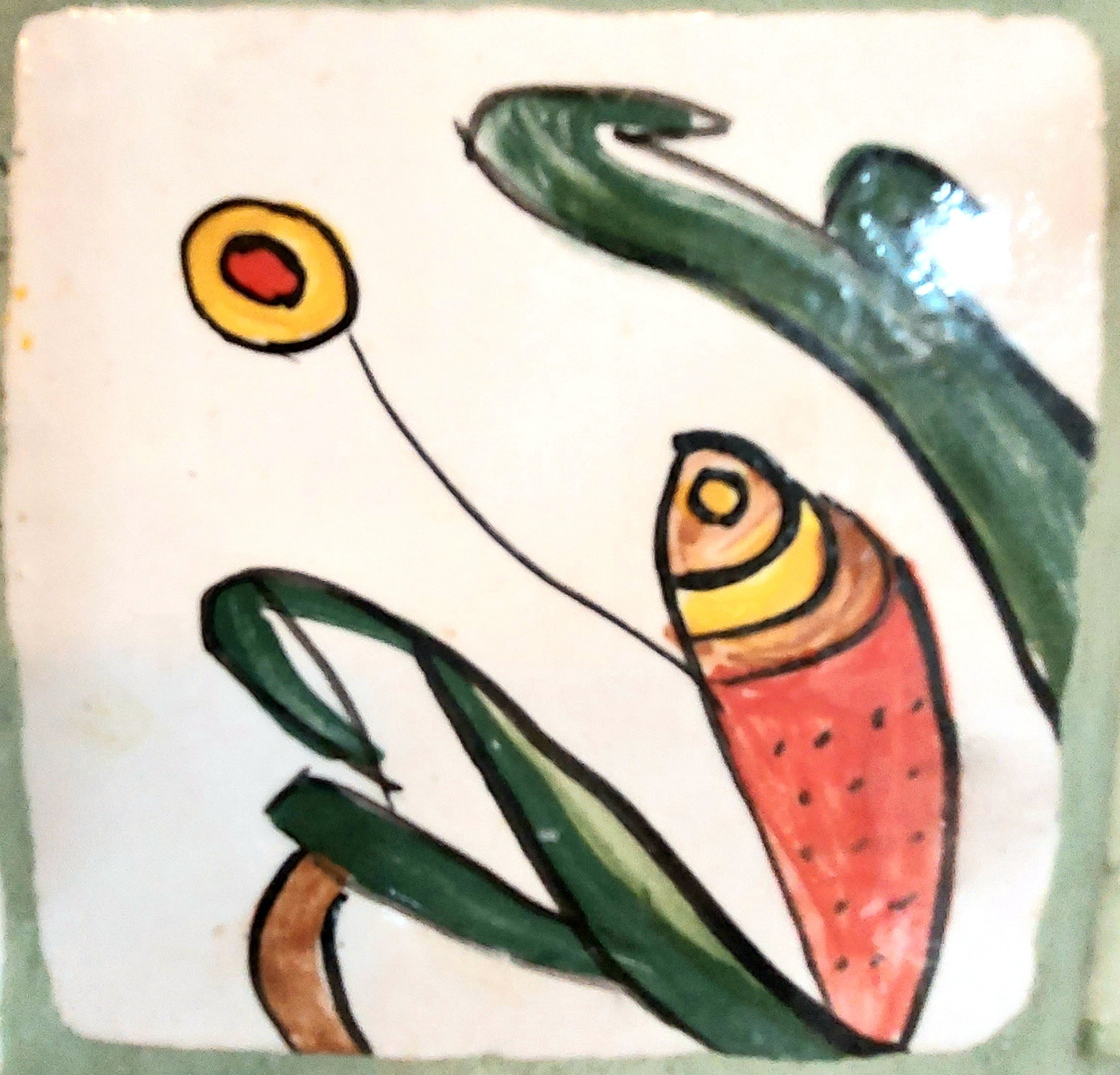 Много плиток-цветочков. Керамика с историей. Елена Рогалёва