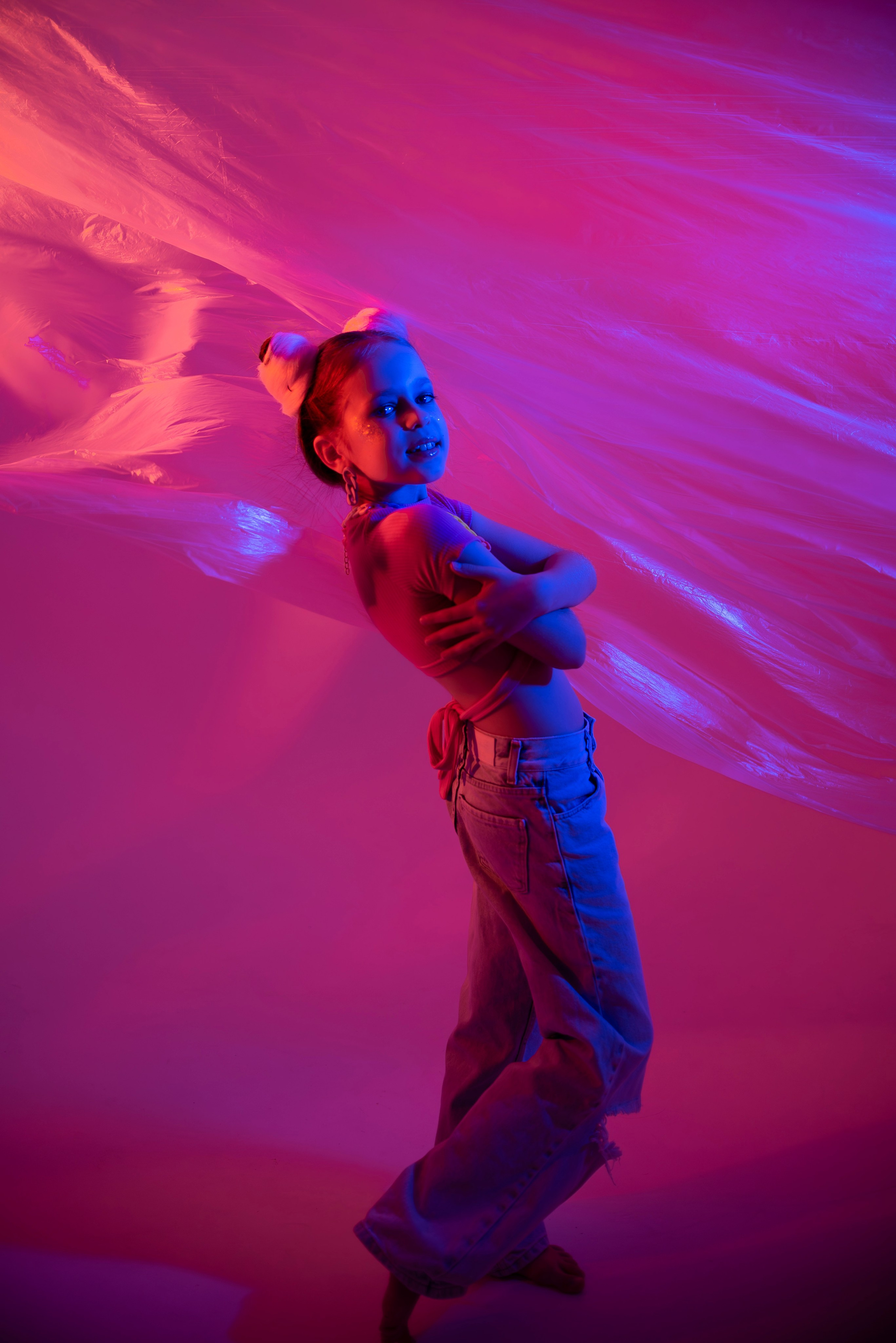 современная стильная фэшн съёмка детей