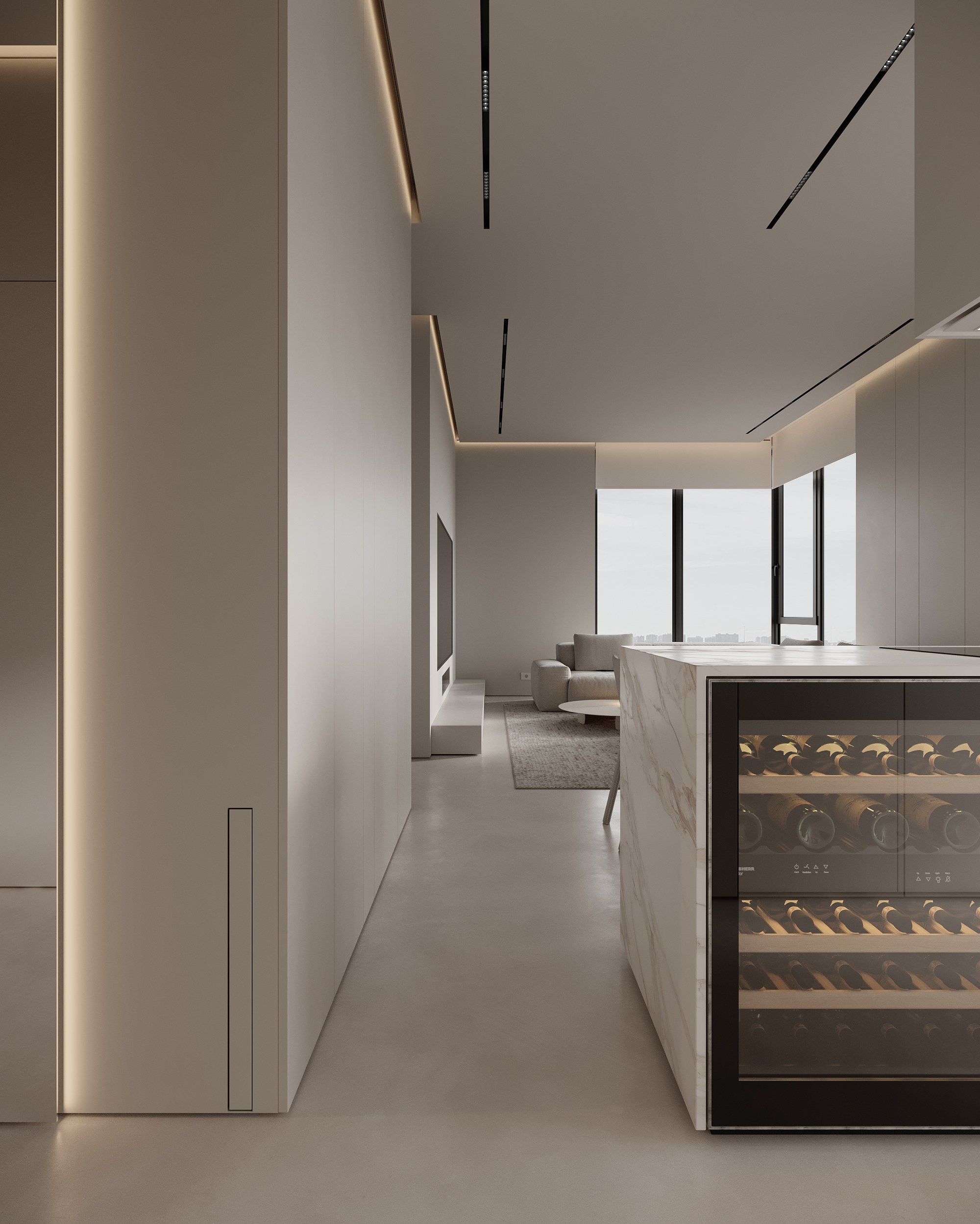 Монохромный интерьер просторной квартиры в Москве. Дизайн интерьера Санкт-Петербург | Москва | Калининград