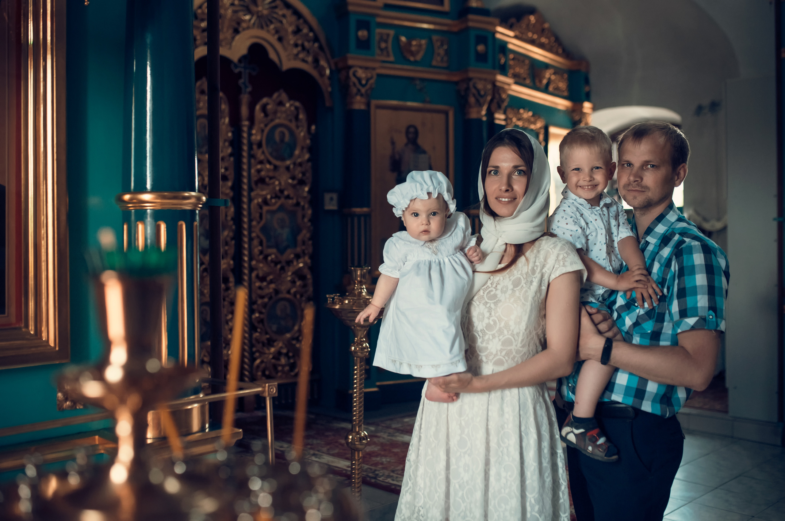 Таинство Крещения Храм Покрова Пресвятой Богородицы — Мервино. Семейный фотограф Олеся Батурина Рязань