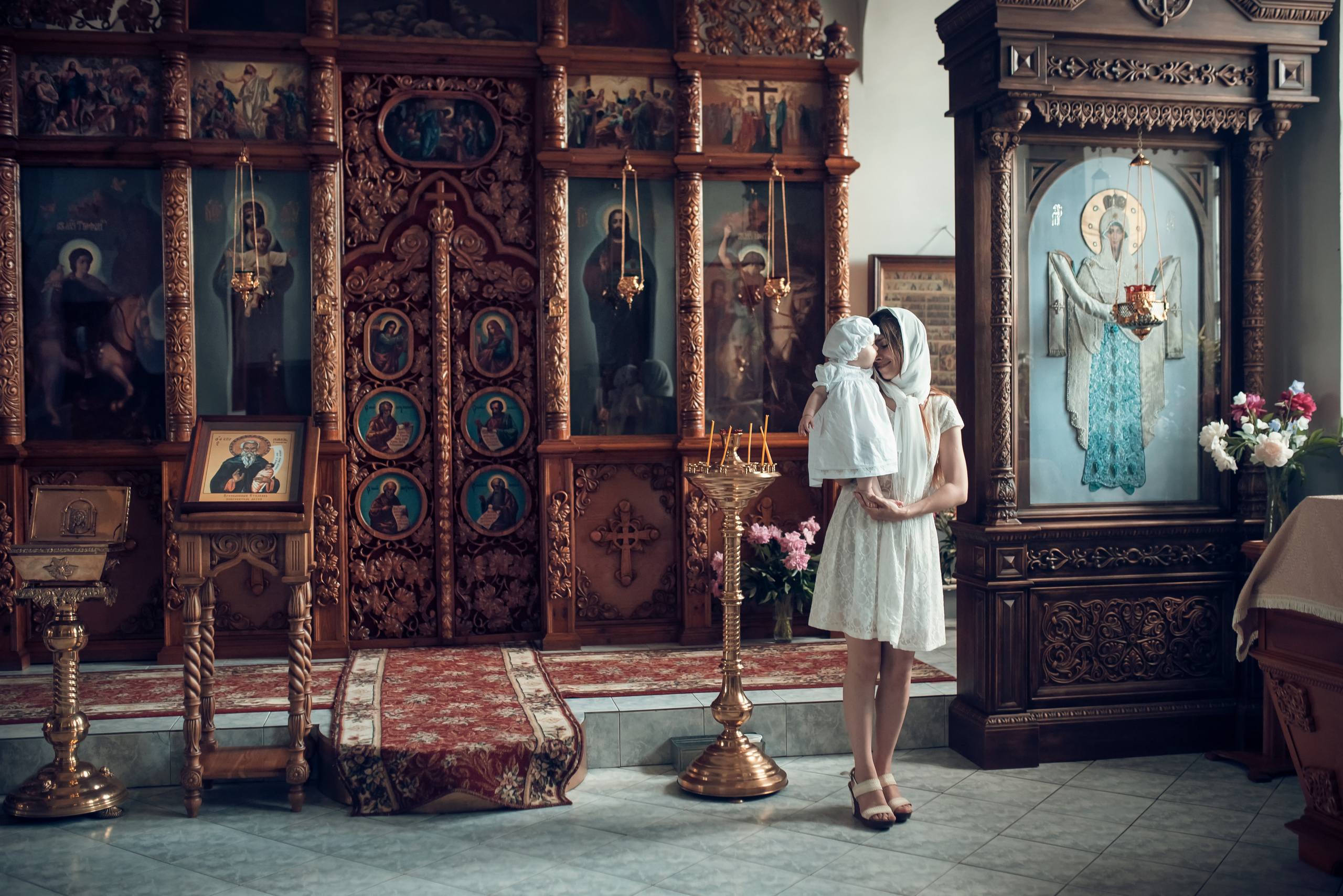 Таинство Крещения Храм Покрова Пресвятой Богородицы — Мервино. Семейный фотограф Олеся Батурина Рязань