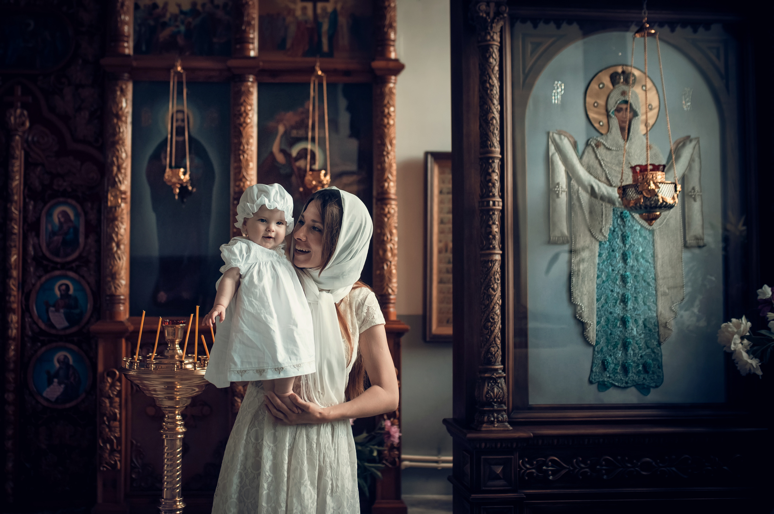 Таинство Крещения Храм Покрова Пресвятой Богородицы — Мервино. Семейный фотограф Олеся Батурина Рязань