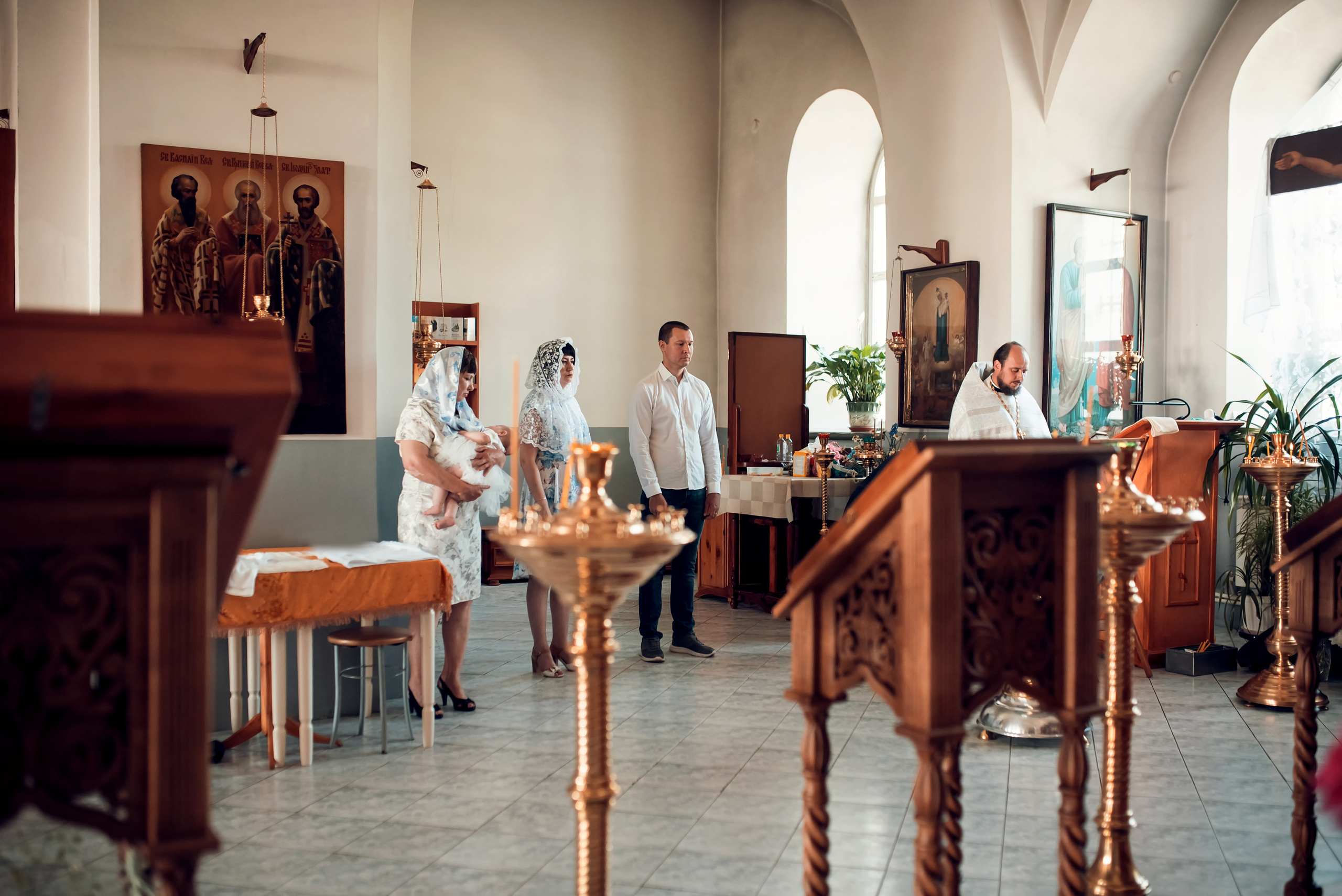 Таинство Крещения Храм Покрова Пресвятой Богородицы — Мервино. Семейный фотограф Олеся Батурина Рязань