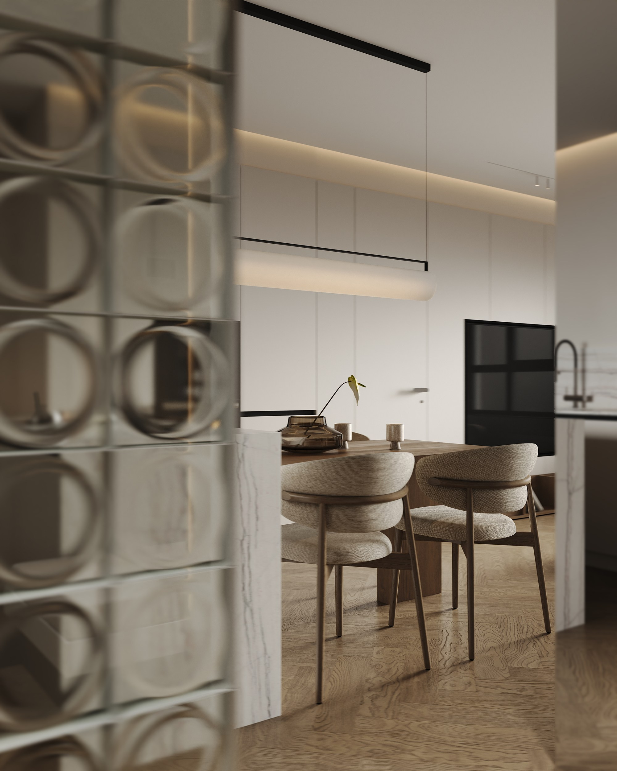 Кухня-гостиная ЖК «Парк столиц». 3D визуализация интерьера Надежда Соколова