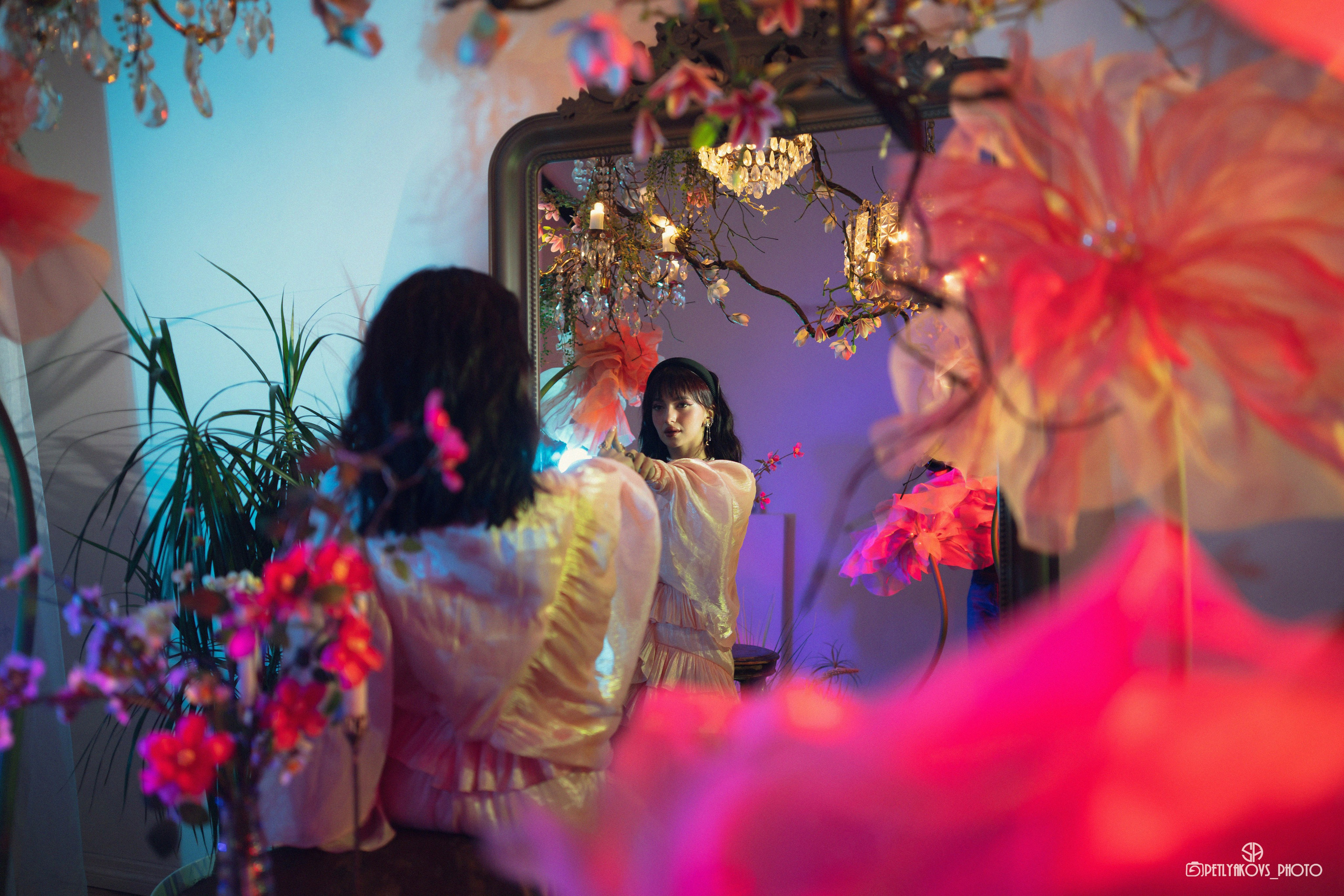 Photoshoot with colored light in Batumi