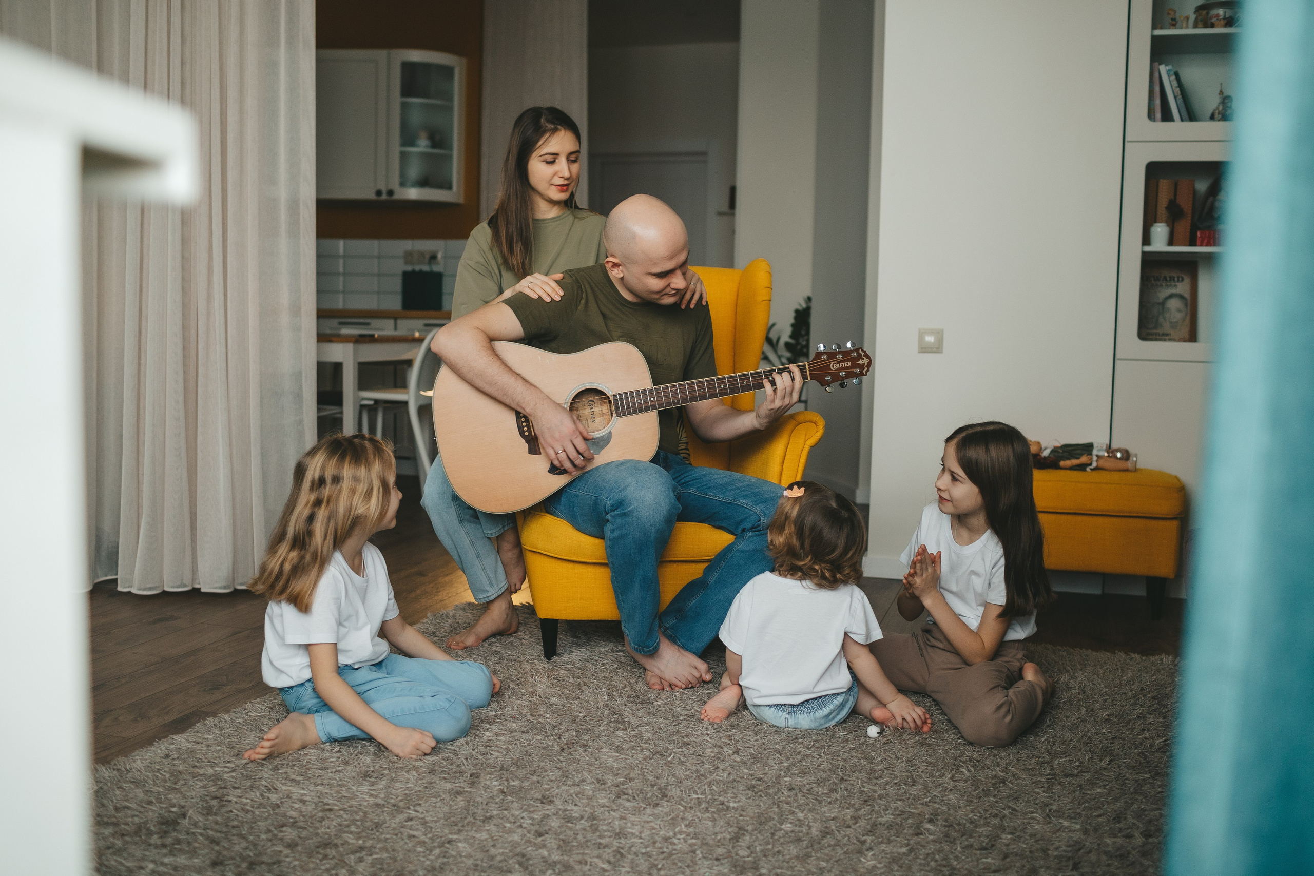 Семья Пети и Алёны (домашняя фотосессия). Семейный и детский фотограф и видеограф в Москве, Дрокина Наталья