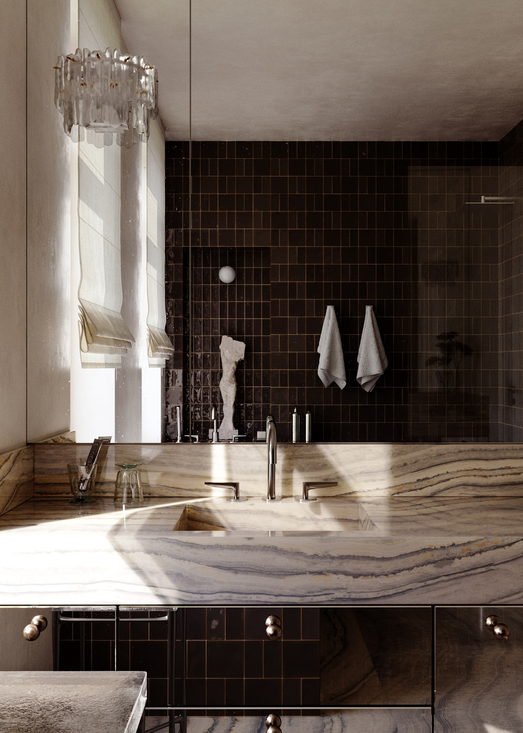 Ванная с видом на сад. 3d визуализатор Валерия Романова