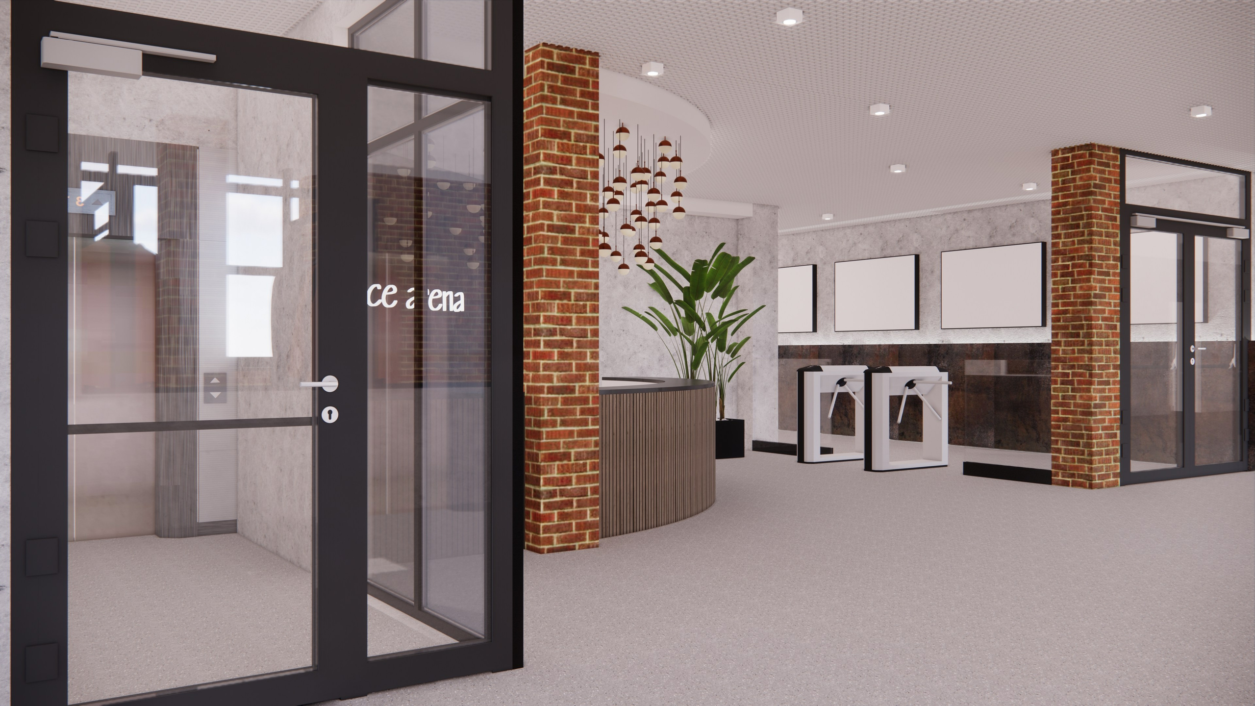 Вестибюль в ледовой арене. Push-design.ru