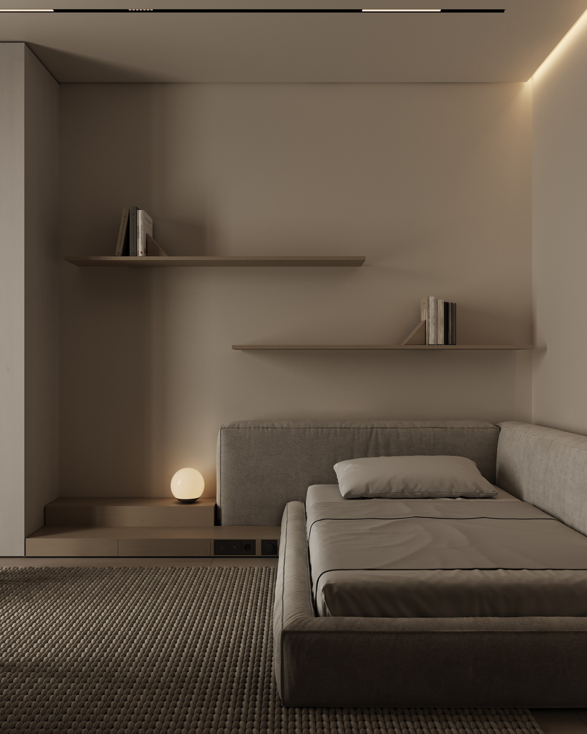 Minimalist children's bedroom. Denis Konarev | Architectural Visualization Studio