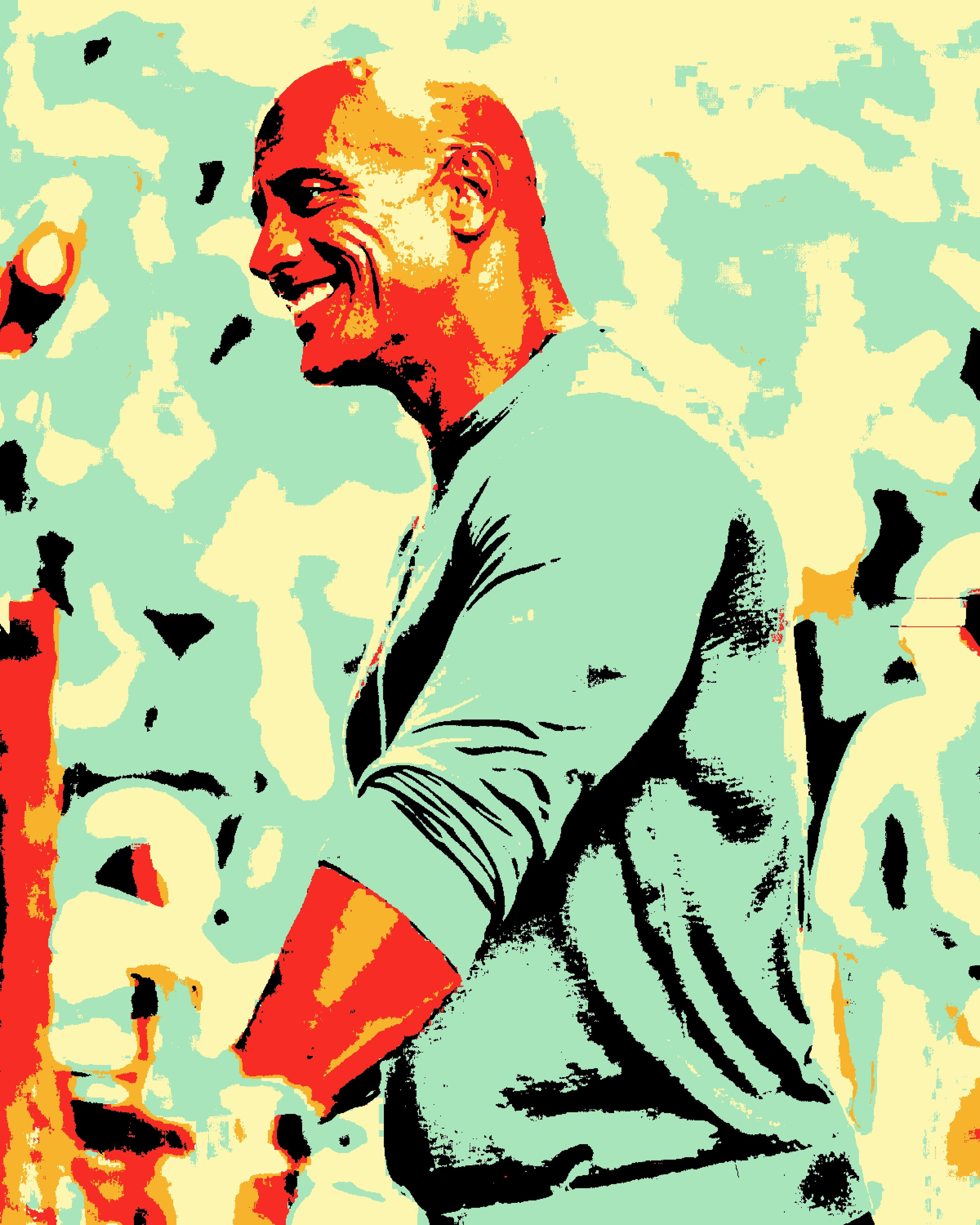 Дуэйн Джонсон (Dwayne Johnson). Визуальный арт пиксельный художник Василь Пиксель