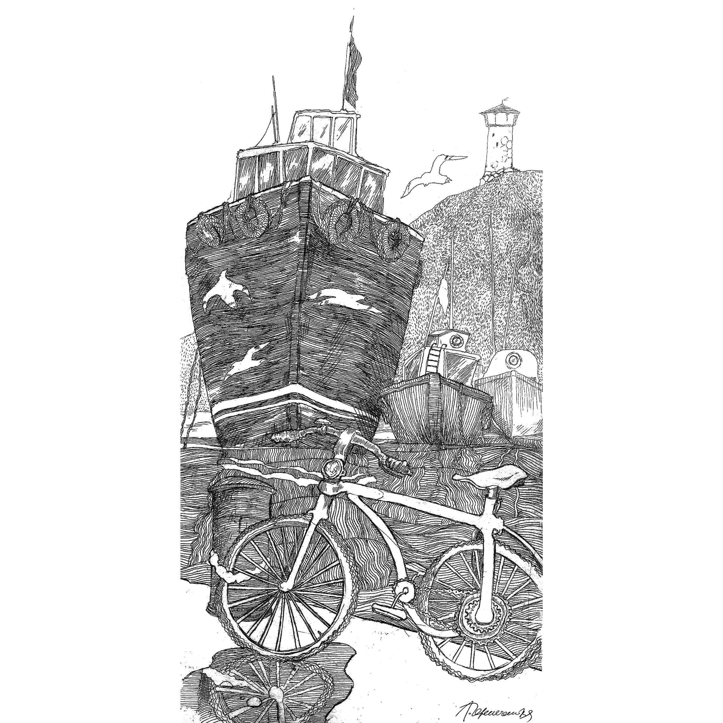 ПОРТ. офорт гравюра графика Перепеченова Анна