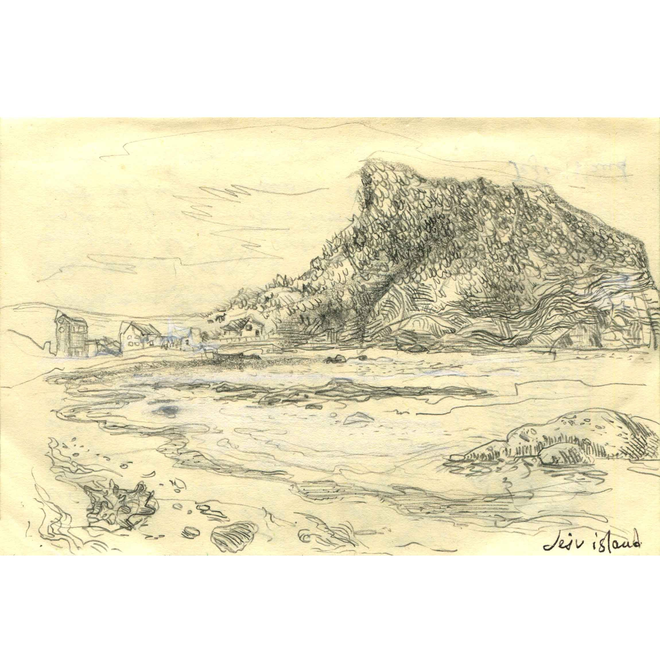 ОСТРОВ ЧЕДЖУ. ЮЖНАЯ КОРЕЯ. карандаш графика художник Перепеченова Анна