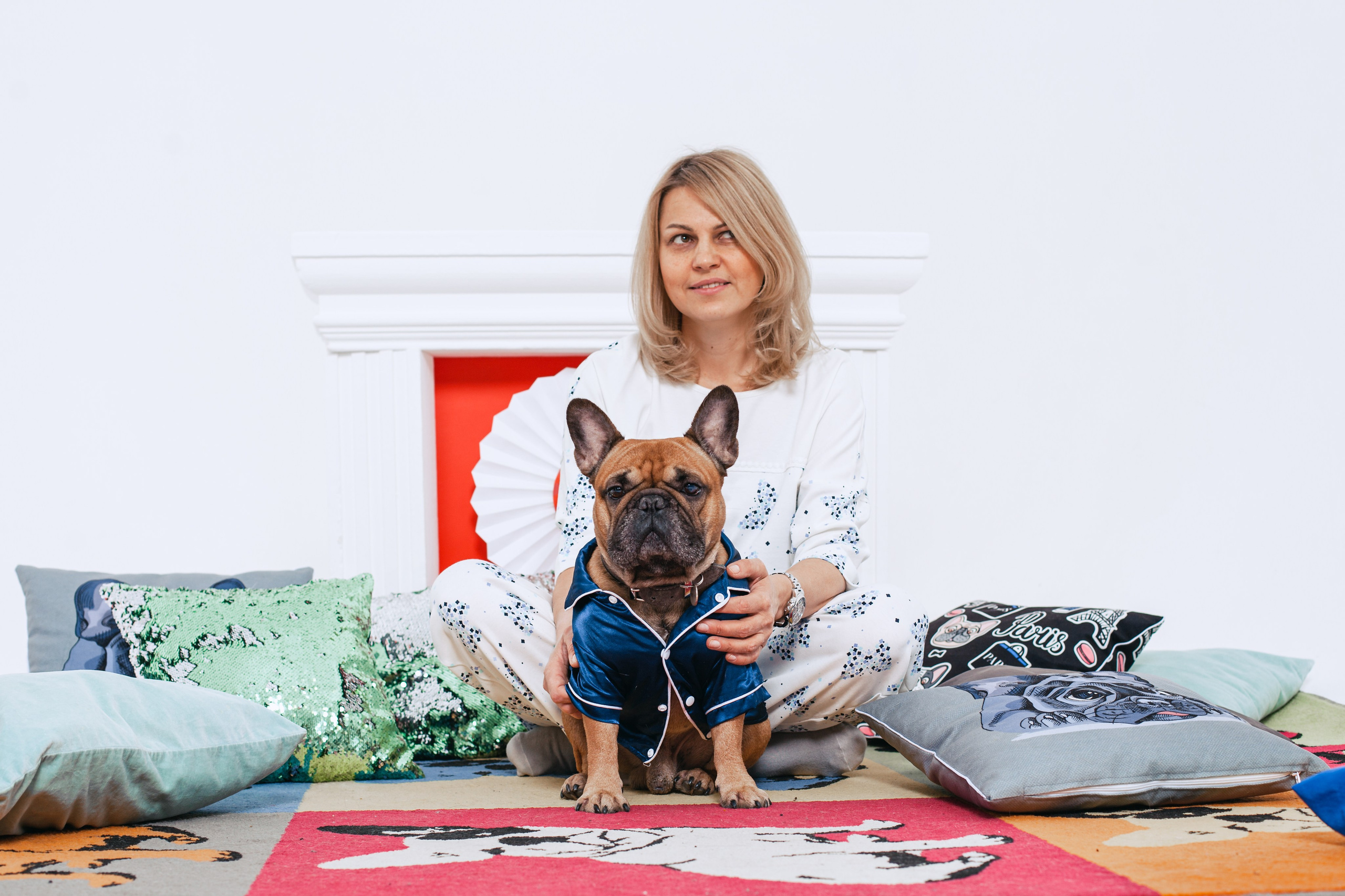 Пижамная вечеринка французских бульдогов и их хозяев. Фотограф-анималист Татьяна Степанова