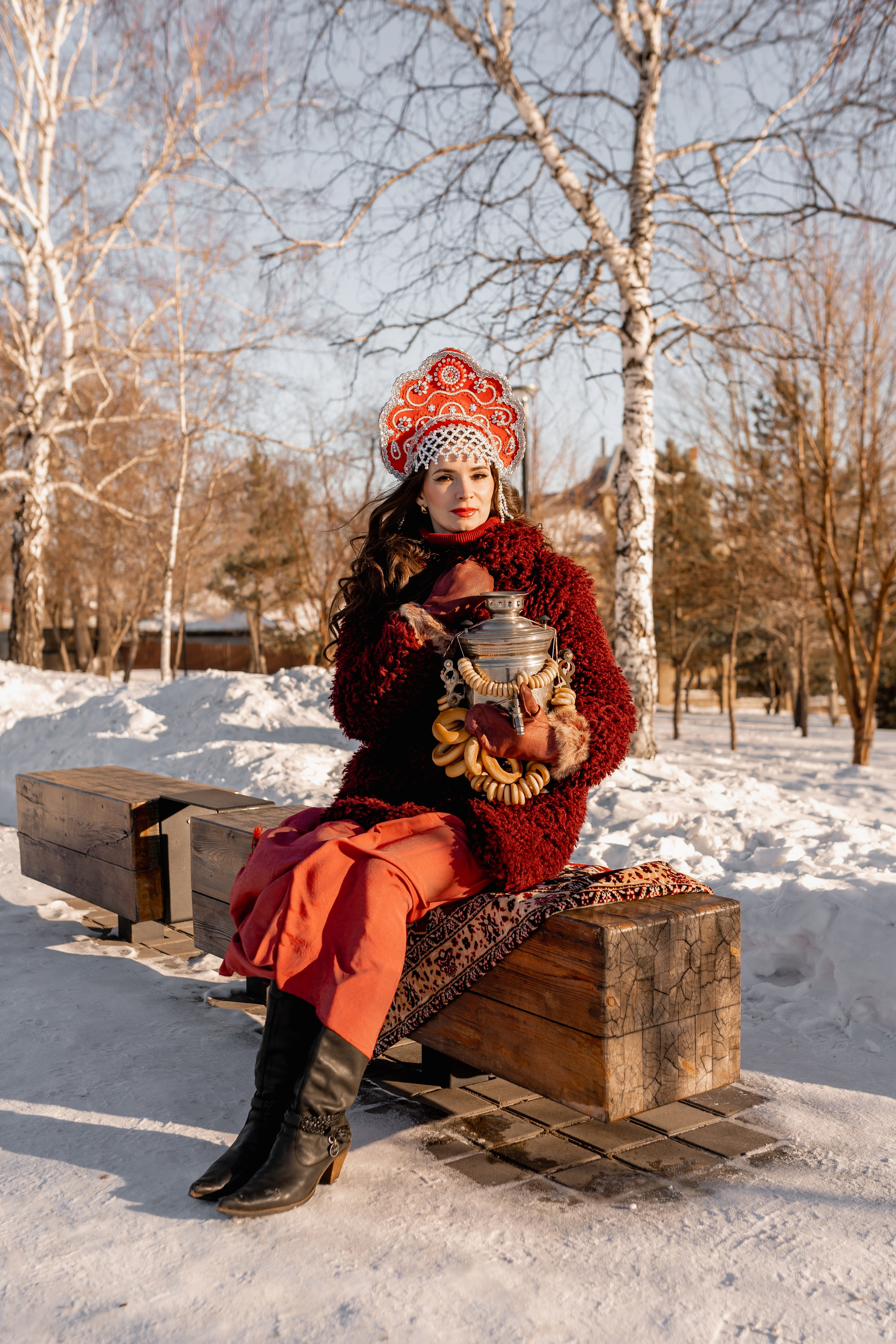 Зимняя фотосессия в русском стиле. Фотограф Ким Наталья в Красноярске