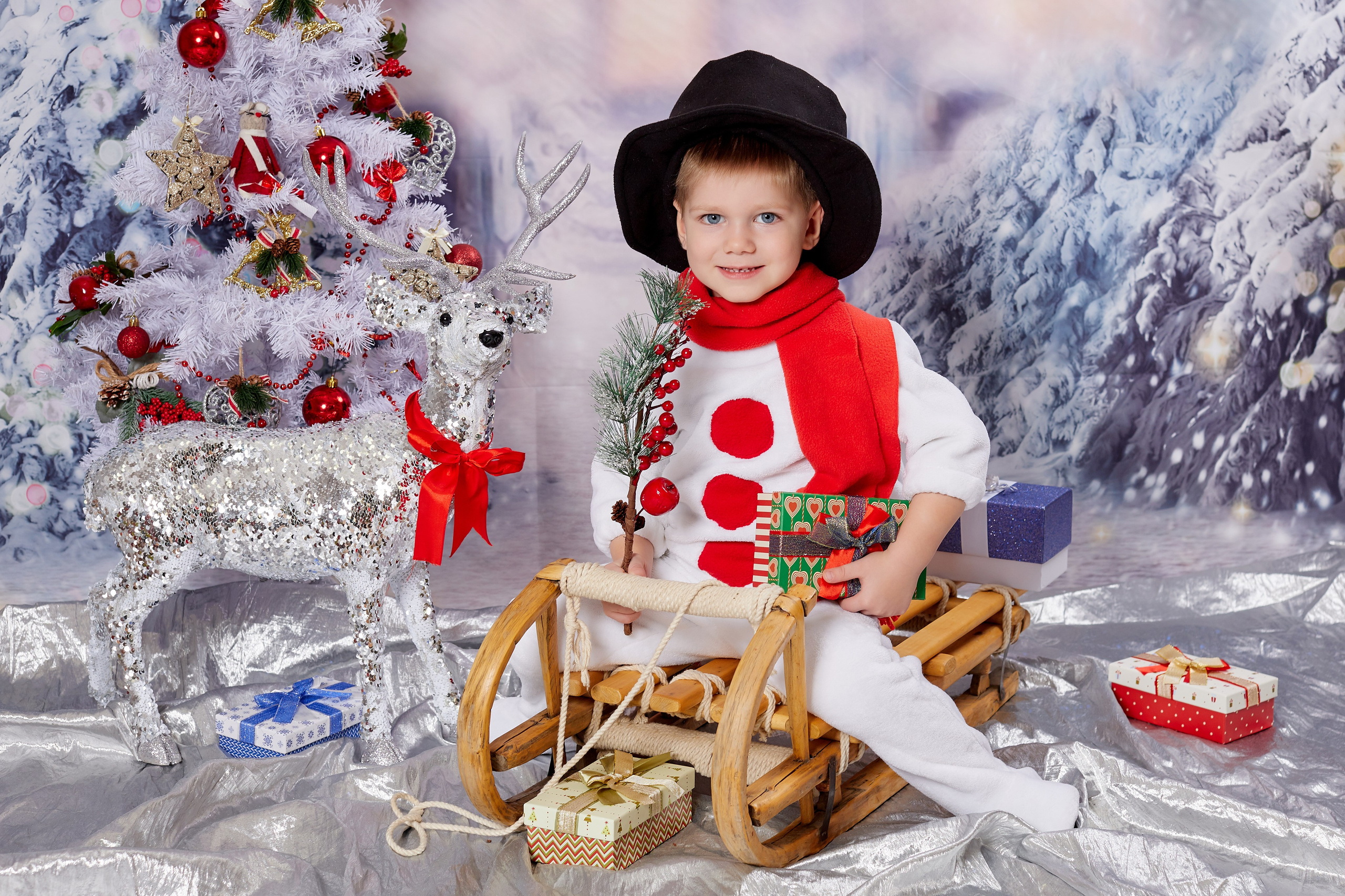 На санях. Детская выездная фотостудия