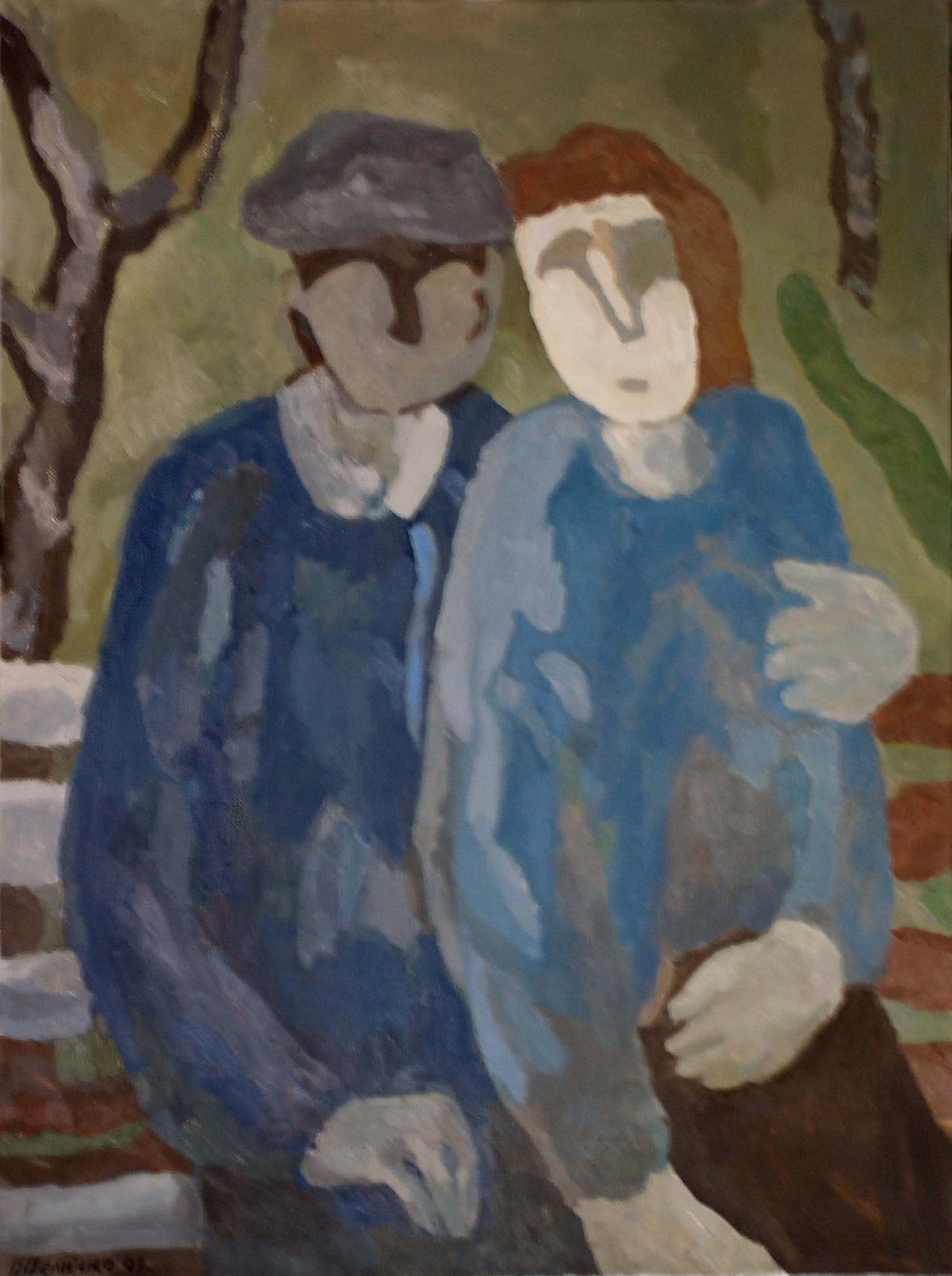 «На скамейке» 2003 год Собр. Е.Круз. Испания. Художник Величко Вадим Семёнович