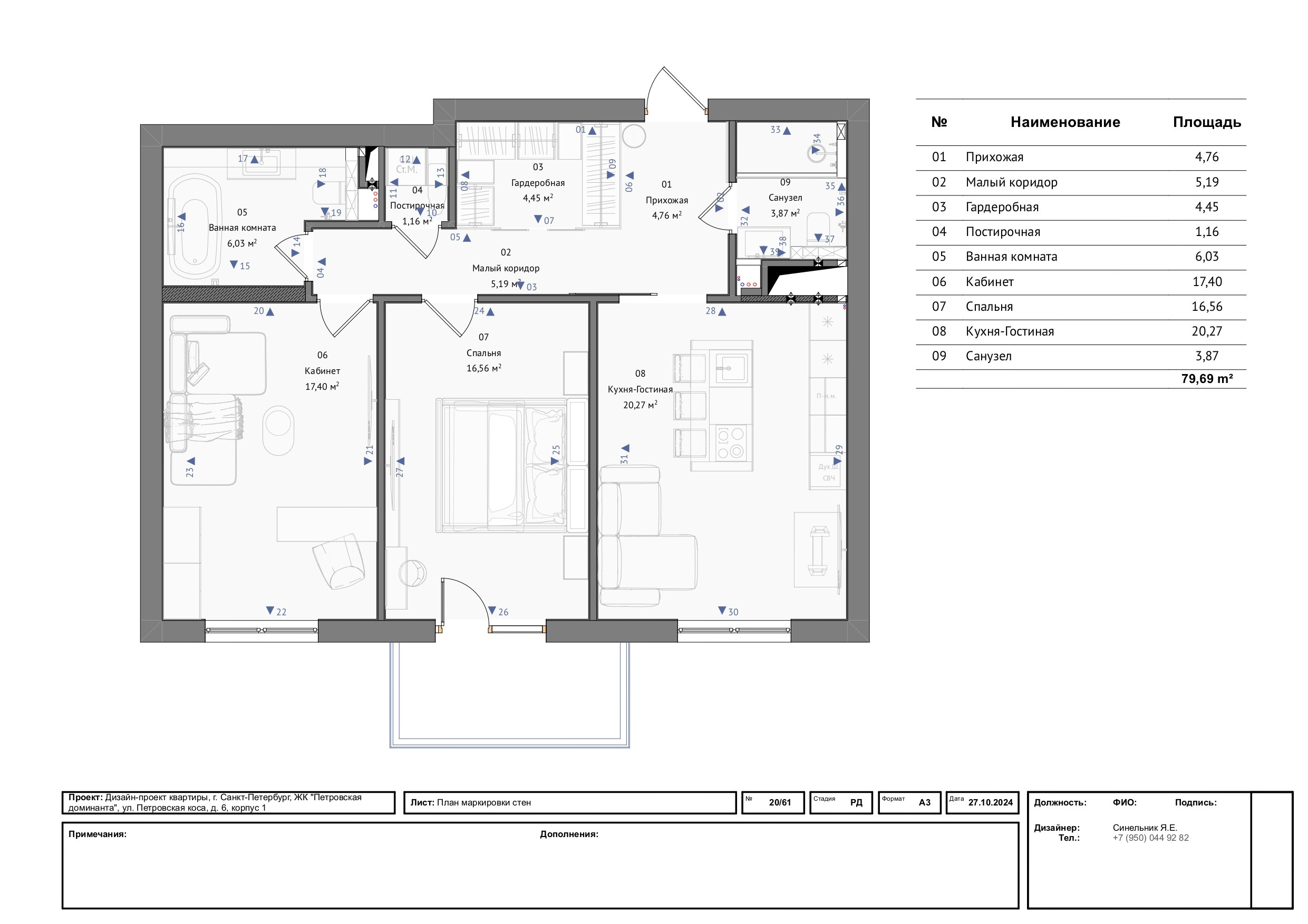 Пример проекта. Дизайнер интерьера из Санкт-Петербурга