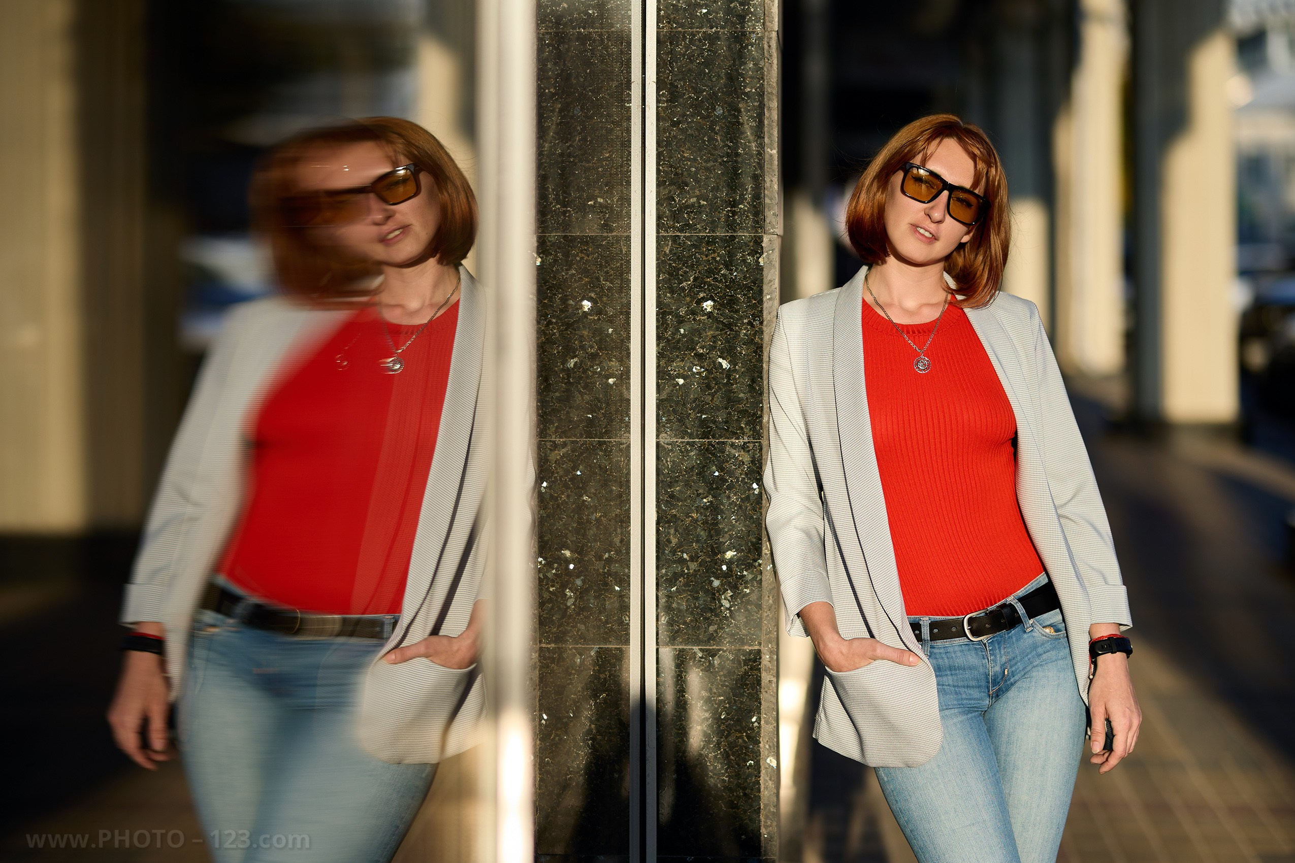 Stylish Redhead Woman in Urban Autumn, Nizhny Novgorod. Photographer, Retoucher & Graphic Designer @photo123pro