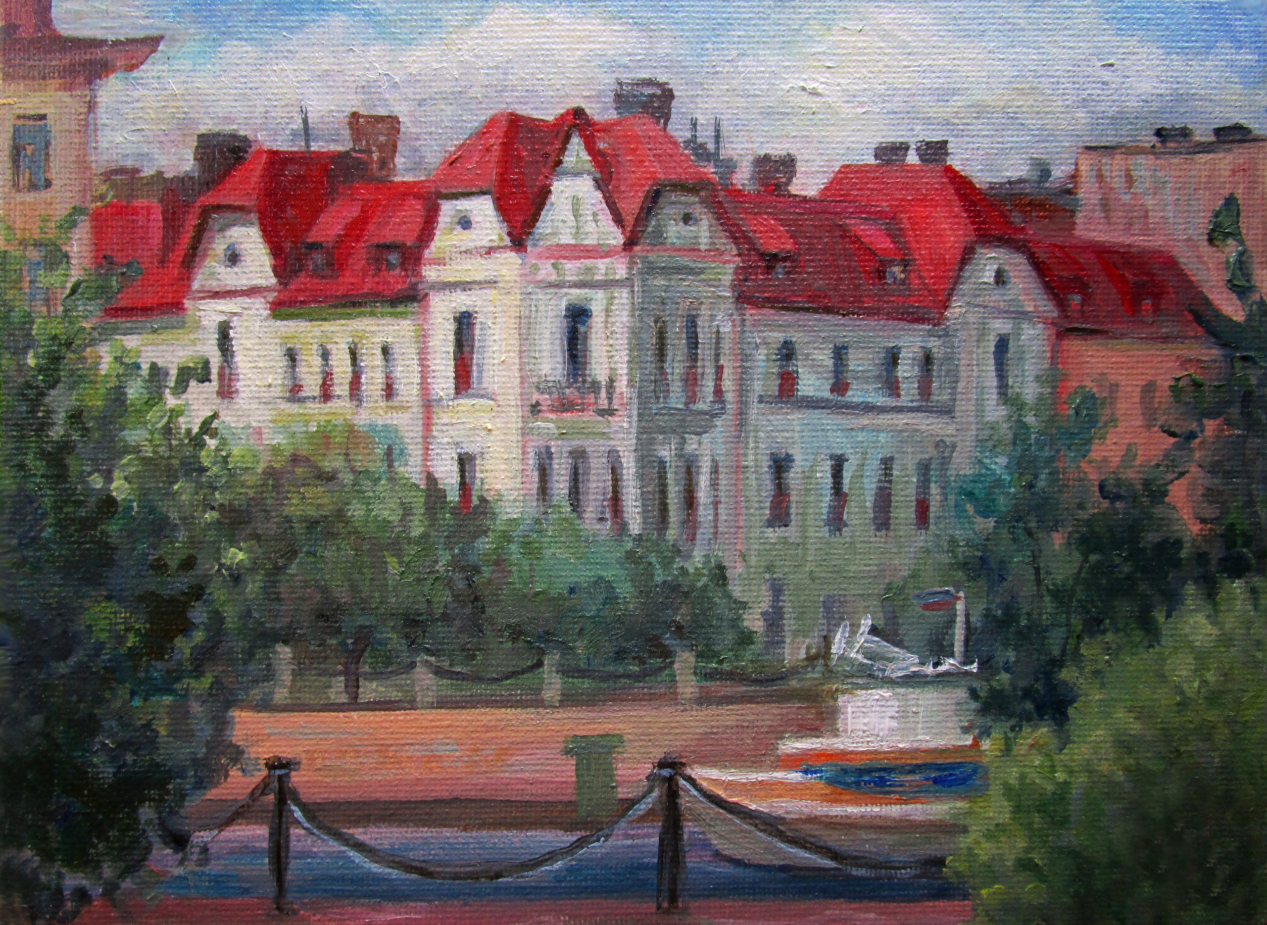 "Вид со стрелки Заячьего острова", холст / масло, 2019