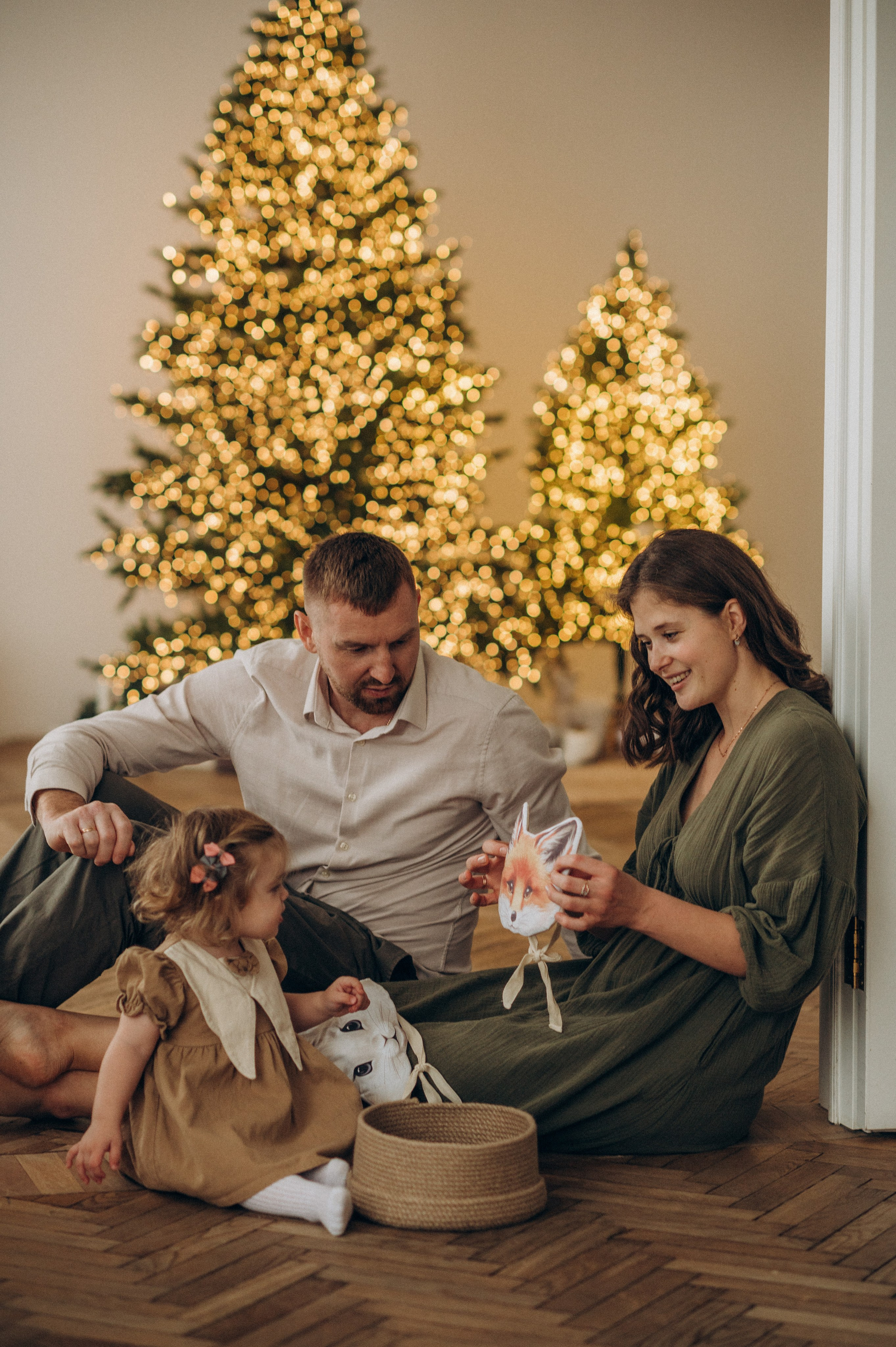 Семейная новогодняя фотосессия в студии. Семейный фотограф в Домодедово и Москве Елена Пичугина