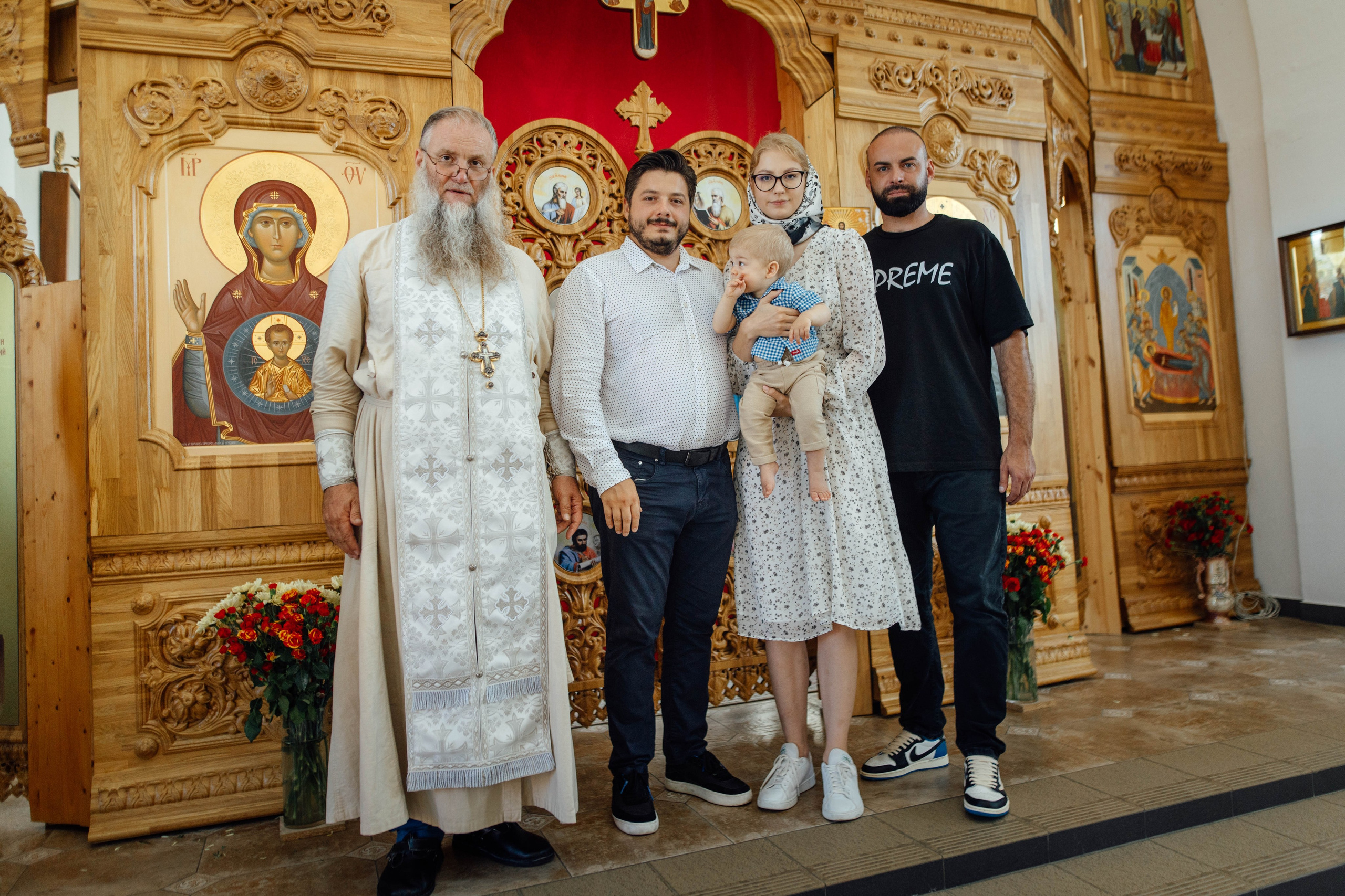 Крещение Энвера (Михаила), д. Колядищи, храм Успения Пр. Богородицы, август 2025