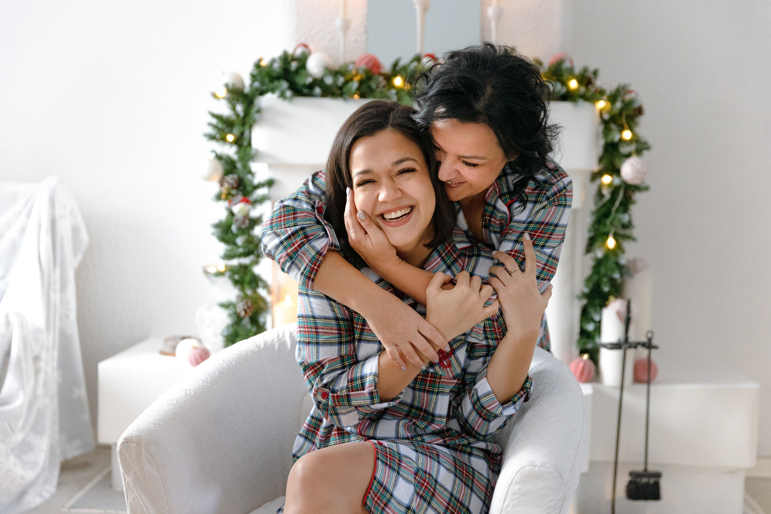 Новогодняя фотосессия в стиле дочки-матери