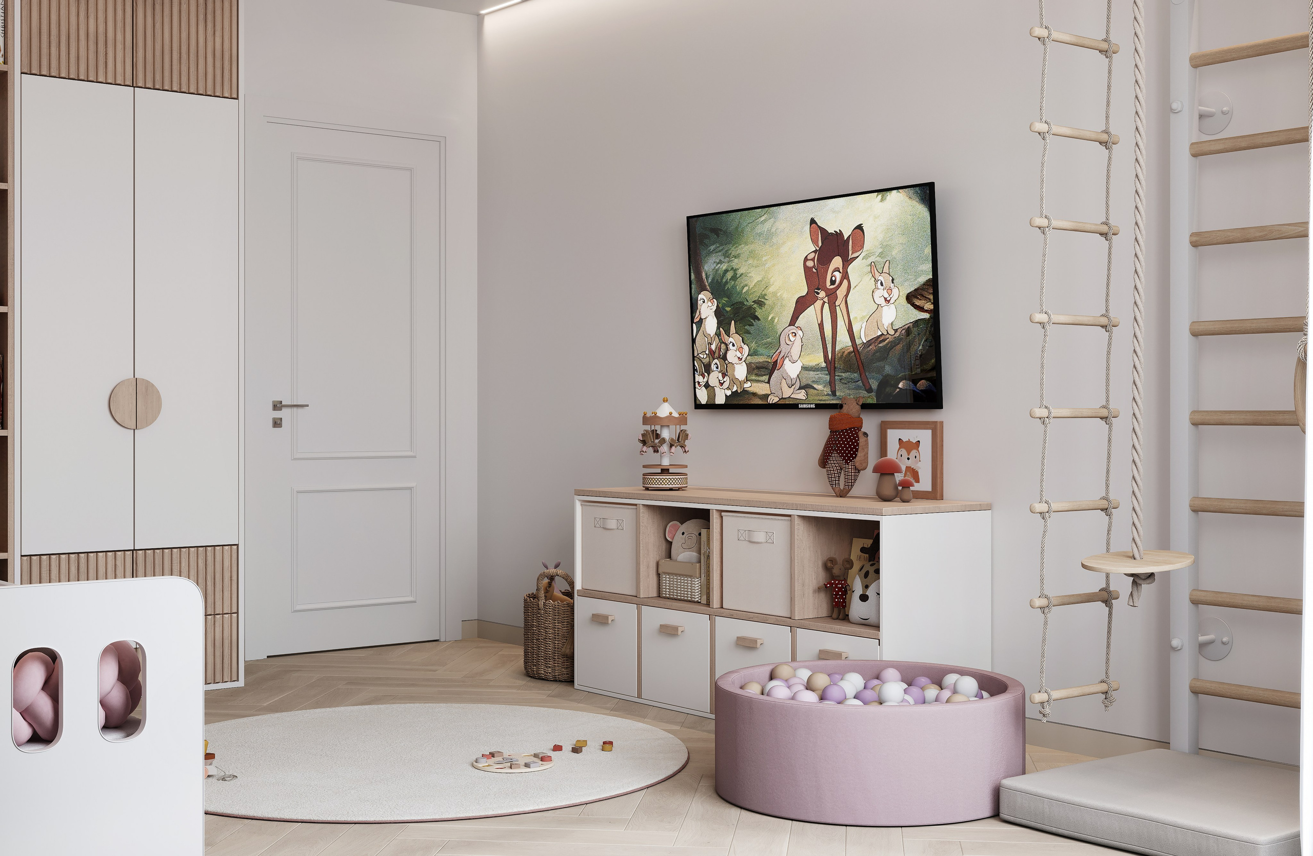 Детская 15.3 m². Заказать 3d визуализацию интерьеров — Дарья Веденёва