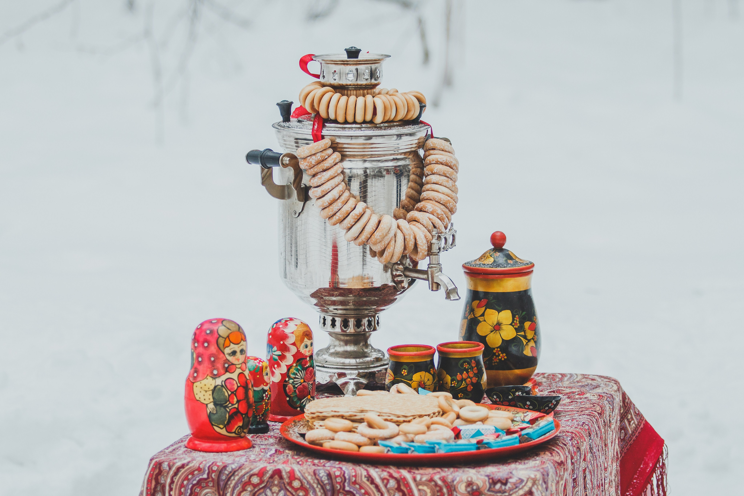 Свадебная фотосессия в русском стиле зимой. Семейный и детский фотограф в Москве Мария Быкова
