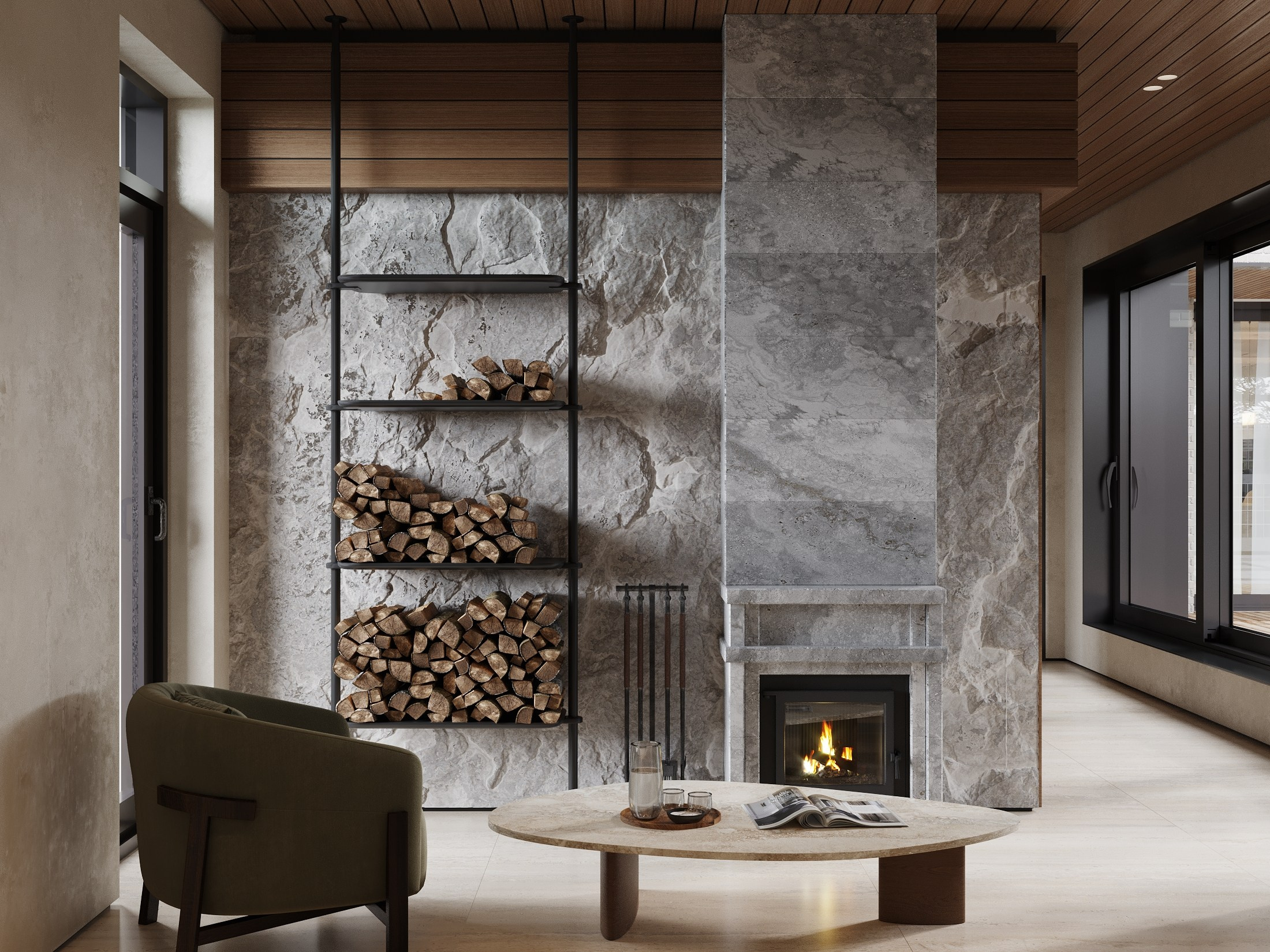 Баня с зоной отдыха. Дизайнер интерьера и 3D визуализатор Ванчугова Ольга