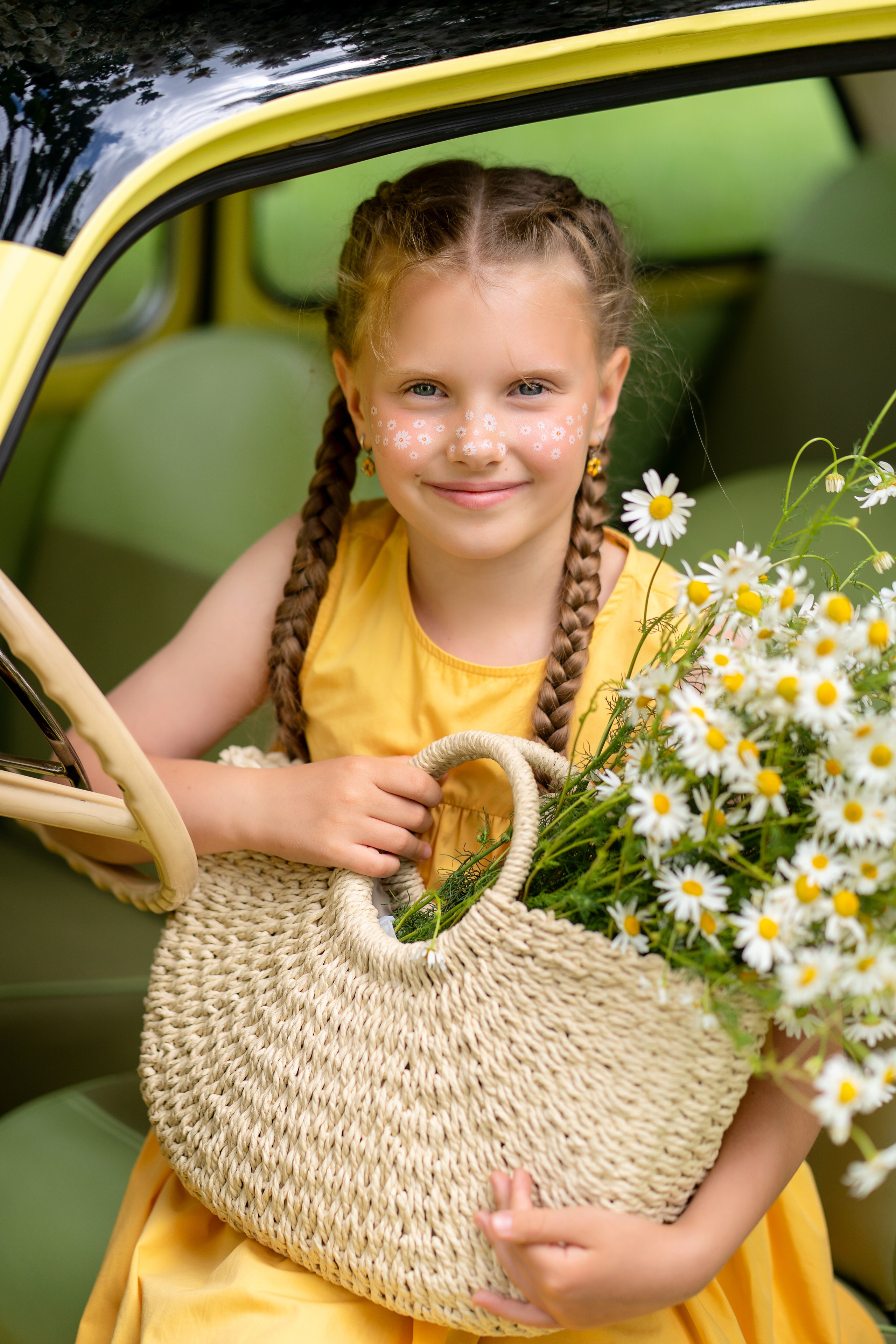 Фотодень Машина с ромашками. Семейный и свадебный фотограф Минск, Беларусь Анна Орловская
