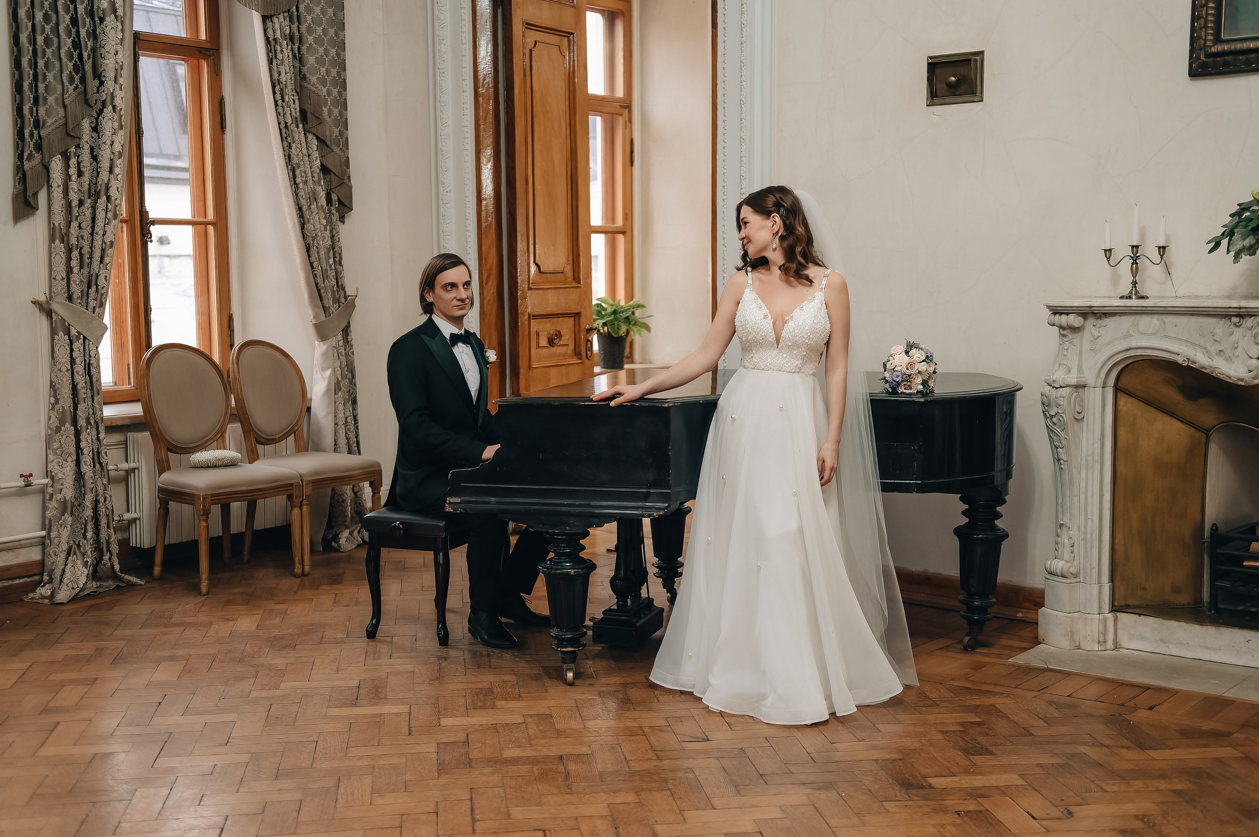 Свадебная фотосессия в библиотеке им. Пушкина. Портретный фотограф Москва Светлана Кашура