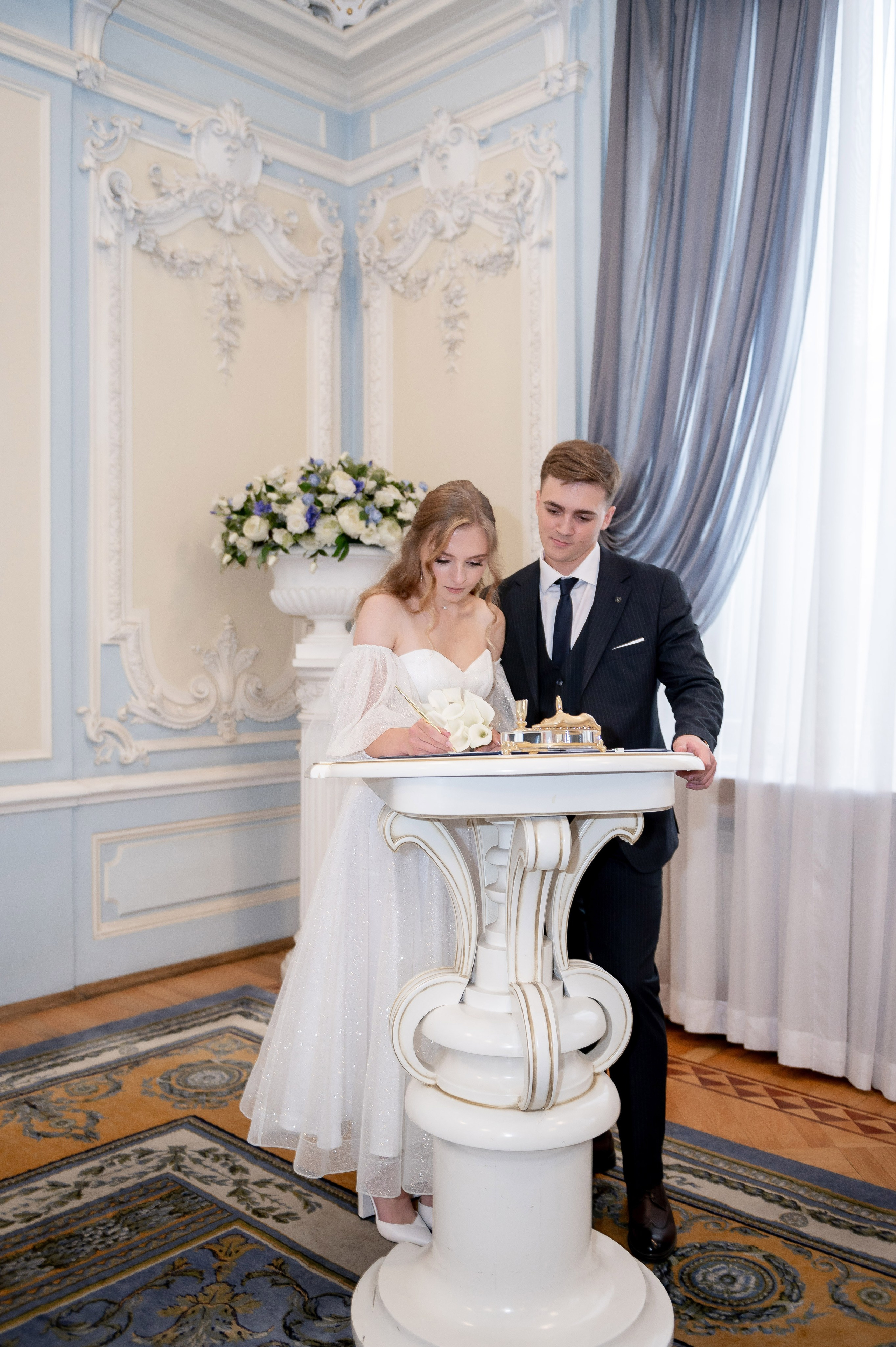 Анастасия и Михаил (Второй Дворец Бракосочетания на Фурштатской улице 52, фотосессия в Таврическом парке). Портретный, семейный и свадебный фотограф в Санкт-Петербурге и в Пушкине Ширяев Денис