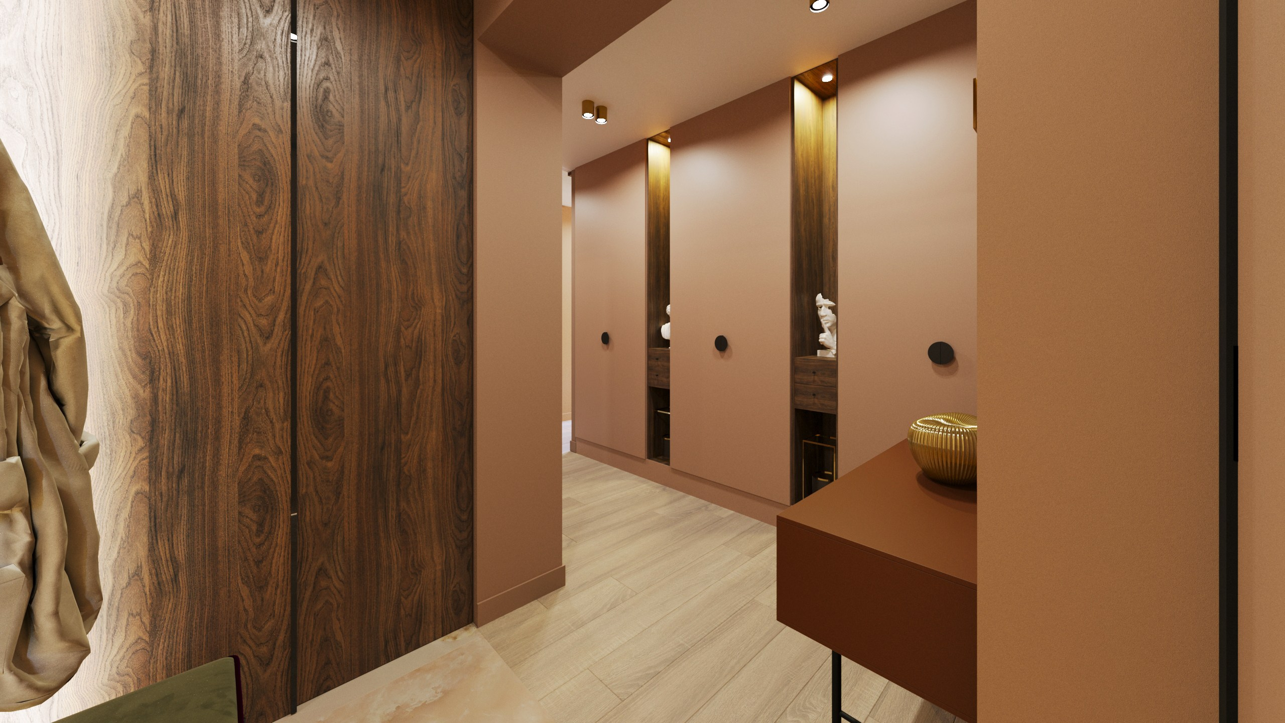 Терракотовый интерьер в Красноярске. Интерьерный дизайнер и художник. Локация в г. Екатеринбурге беру проекты в разных странах