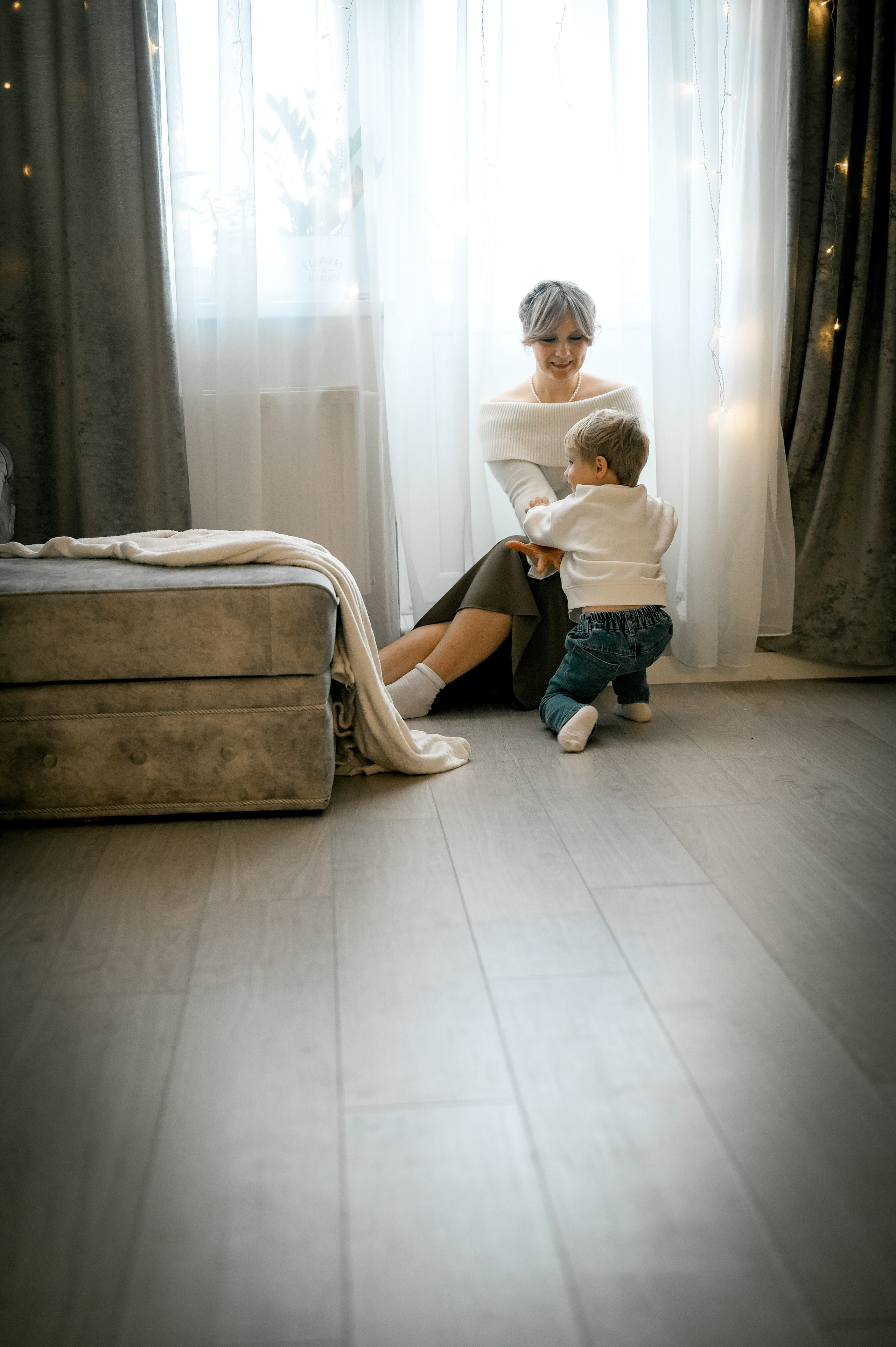 Домашняя новогодняя фотосессия. Фотограф новорождённых, семейный, школьный в городе Калуге Евгения