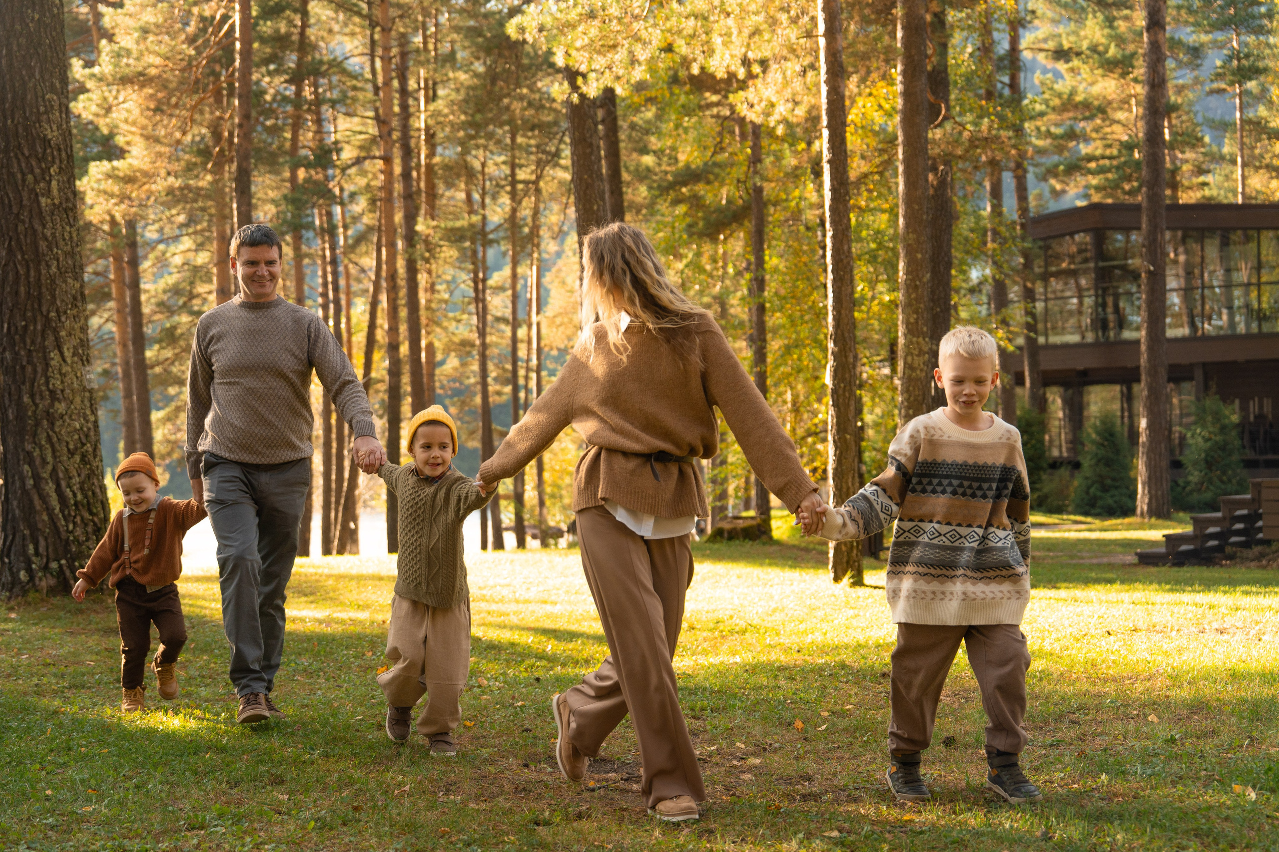 Семейная фотосессия в Москве для большой семьи. Свадебный фотограф в Москве Анна Полушина