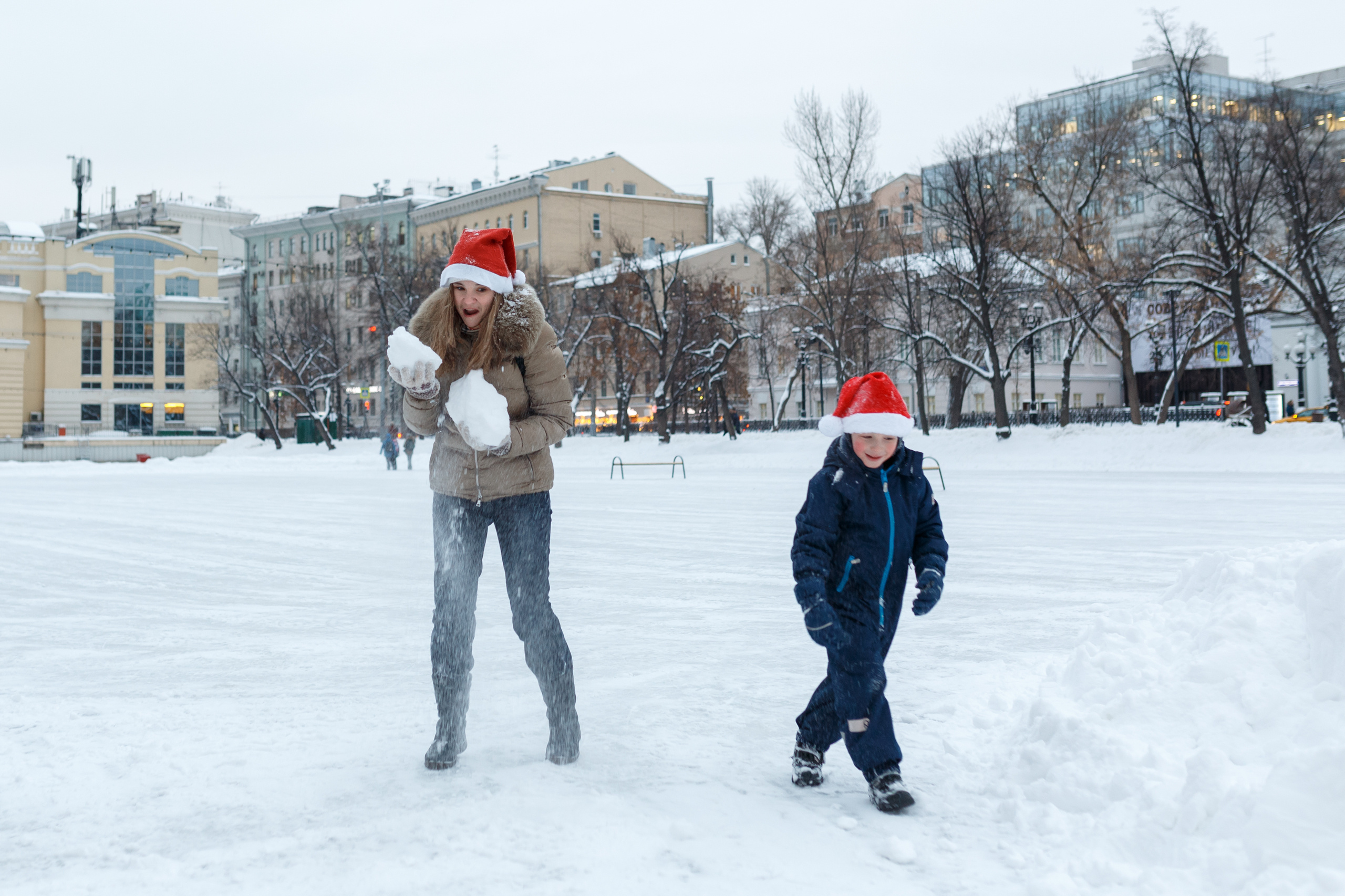 Людмила с мужем и сыном. Новогоднее. Cемейный и женский фотограф в Москве Маргарита Аракчеева