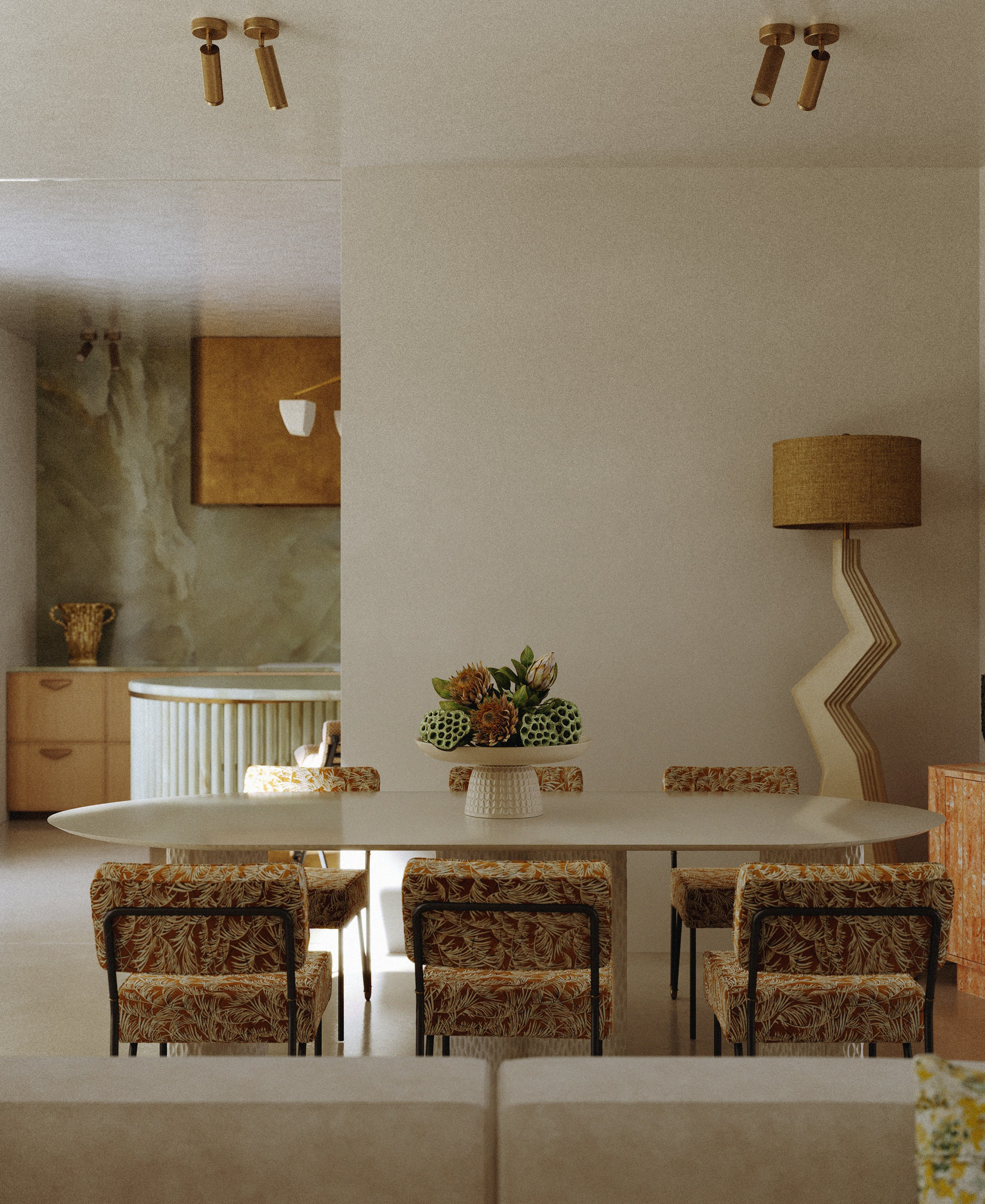 ГОСТИНАЯ В ВИЛЛЕ В ДУБАЕ. 3D визуализация дизайна интерьера. 3D interior design visualizer