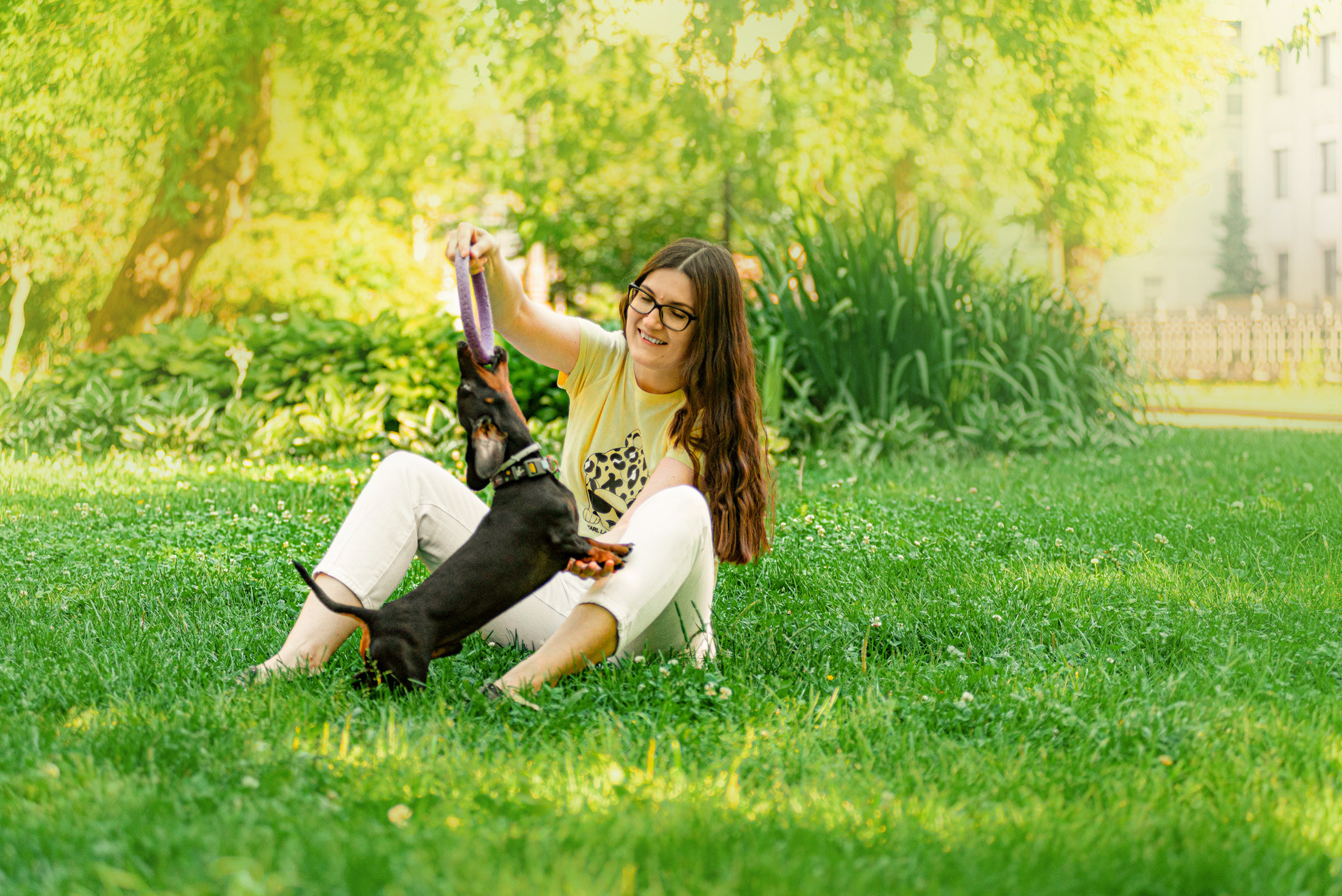 Малыш Гранд и его Таня на чистых прудах. Фотограф — анималист Саратов/Москва|Плужникова Юлия