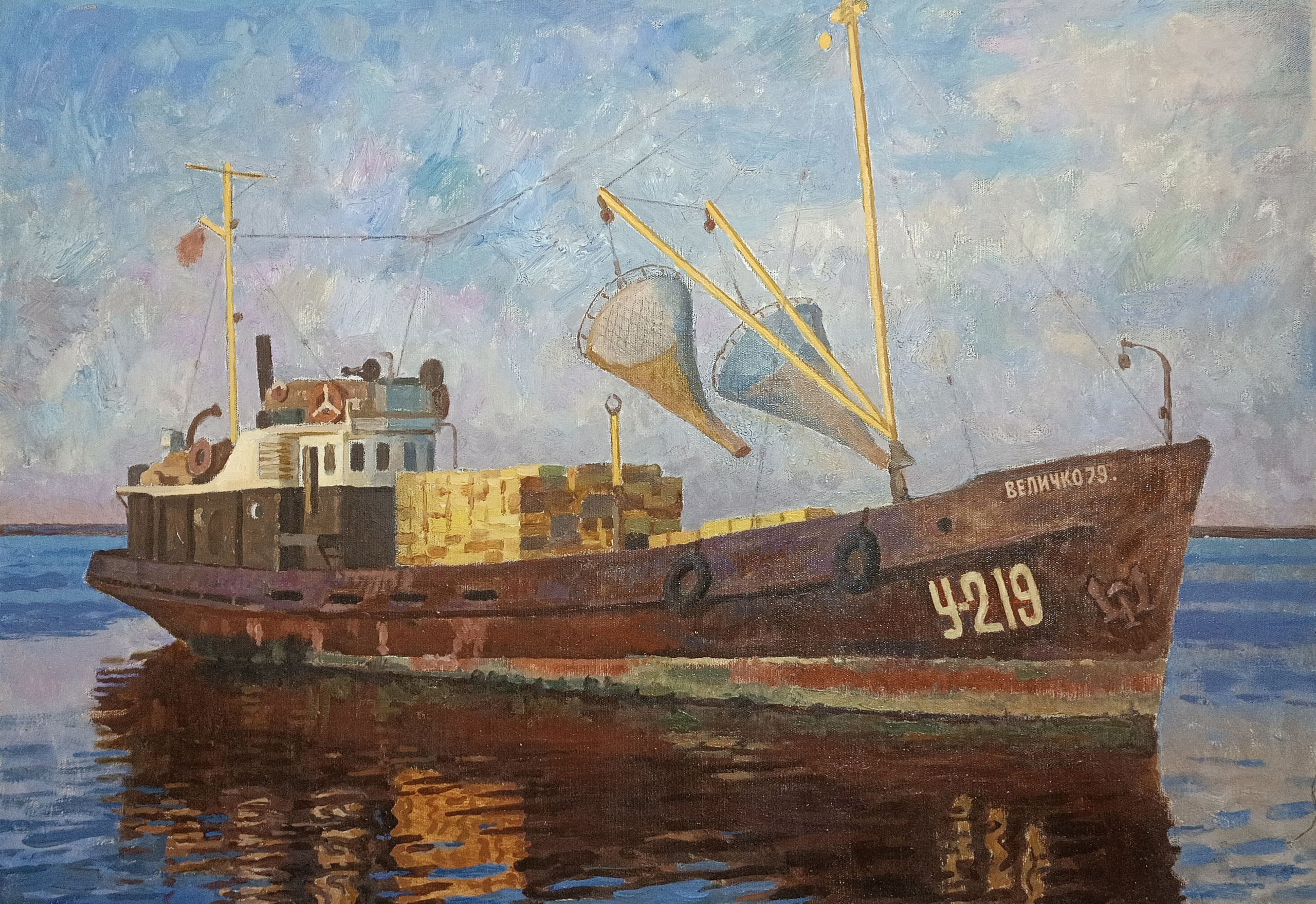 «Штиль. Сейнер» 1979 год. Художник Величко Вадим Семёнович