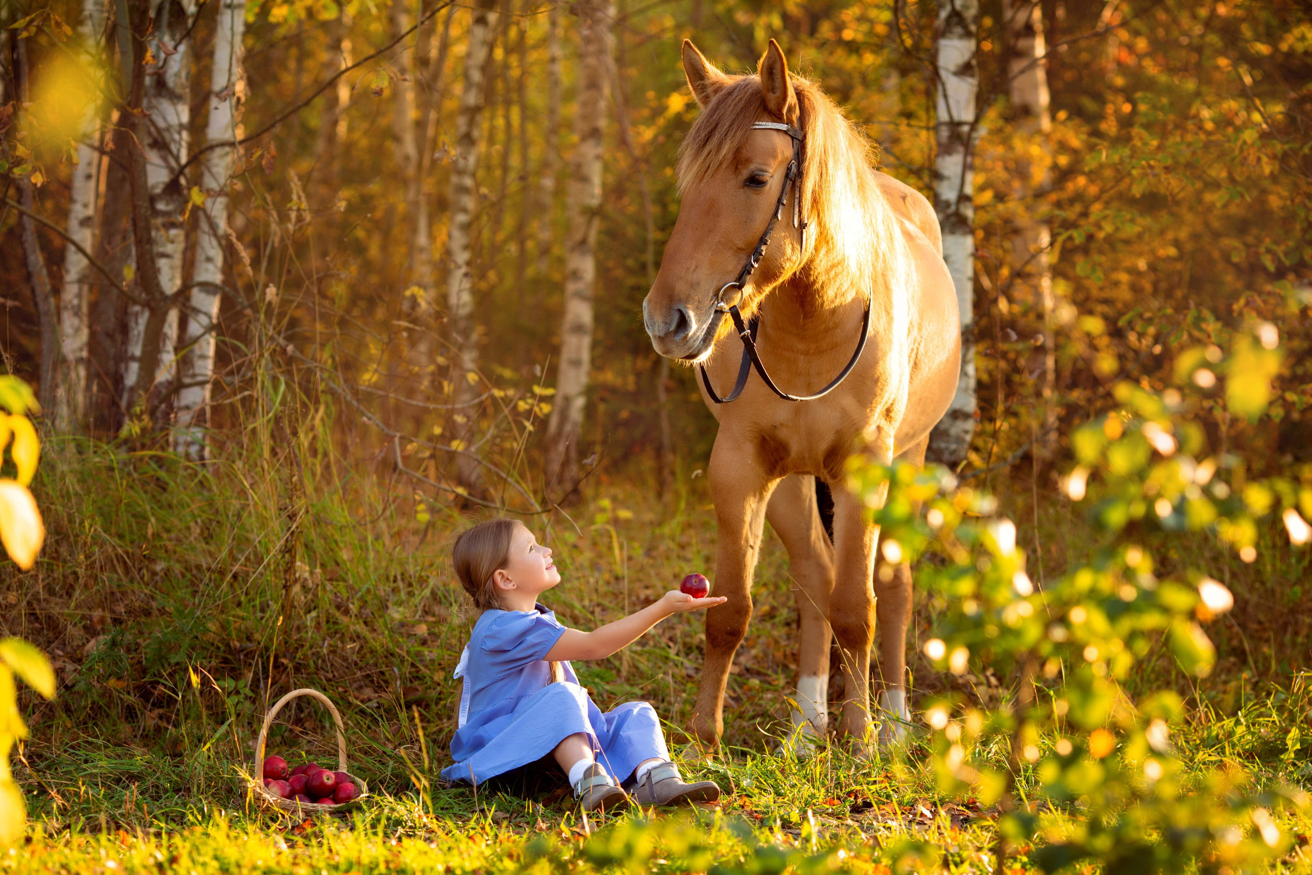 Анечка с лошадкой. Фотограф Антонина Свешникова. ВЫПУСКНЫЕ ФОТОКНИГИ для детских садов и школ. Москва, Владимир